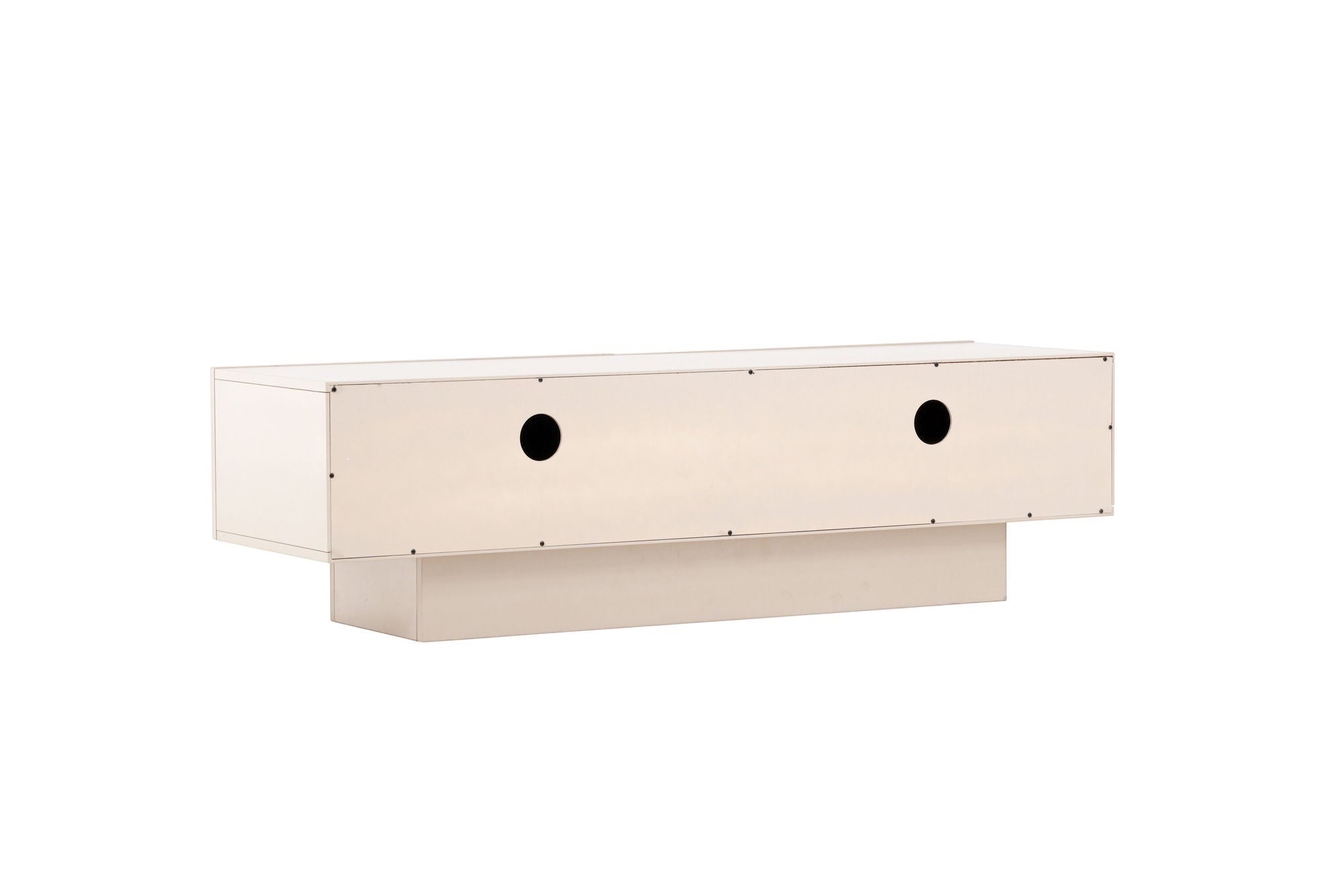 Venture Home Cuenca TV bænk - Beige / Black glass Melamine/Glass