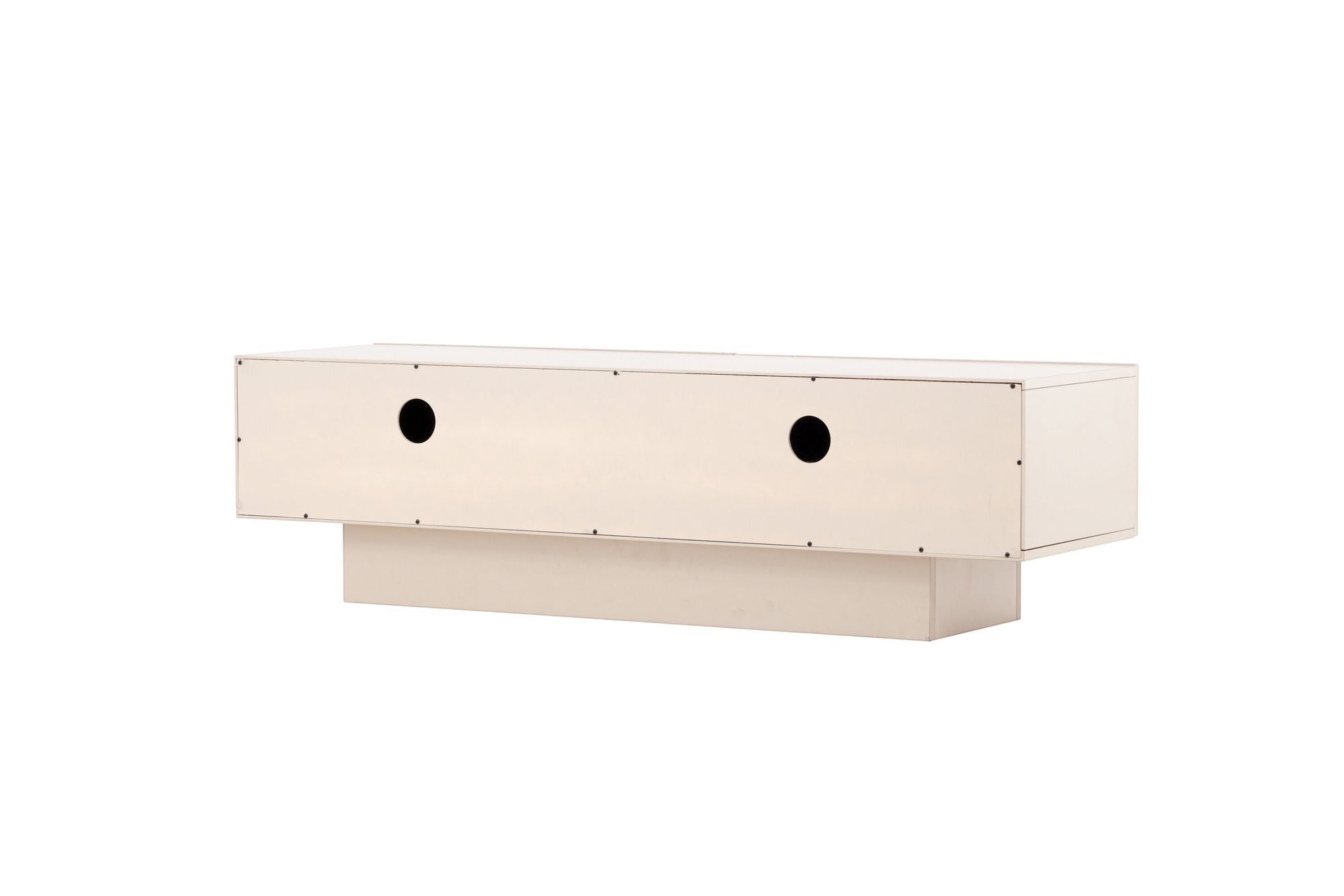Venture Home Cuenca TV bænk - Beige / Black glass Melamine/Glass