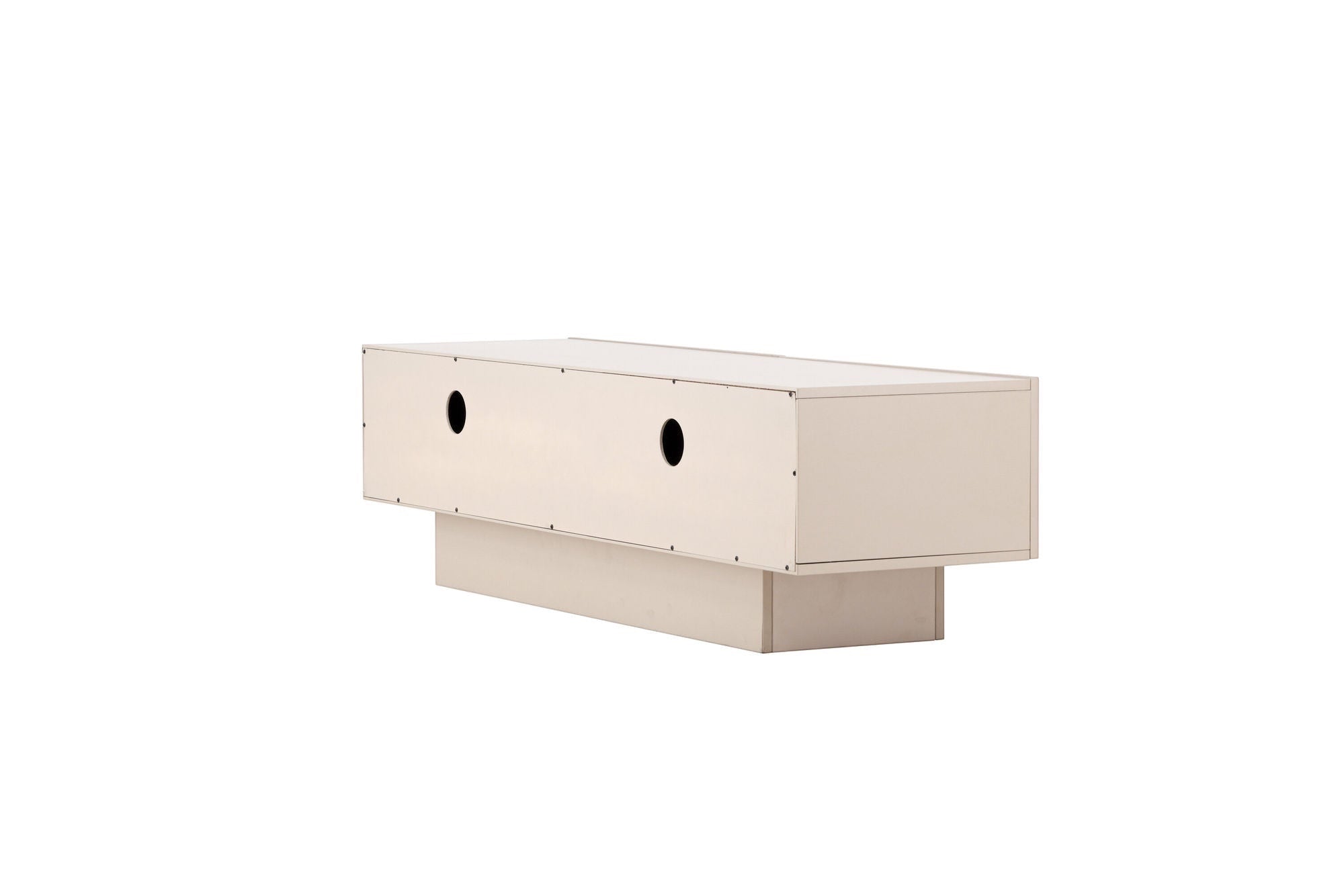 Venture Home Cuenca TV bænk - Beige / Black glass Melamine/Glass