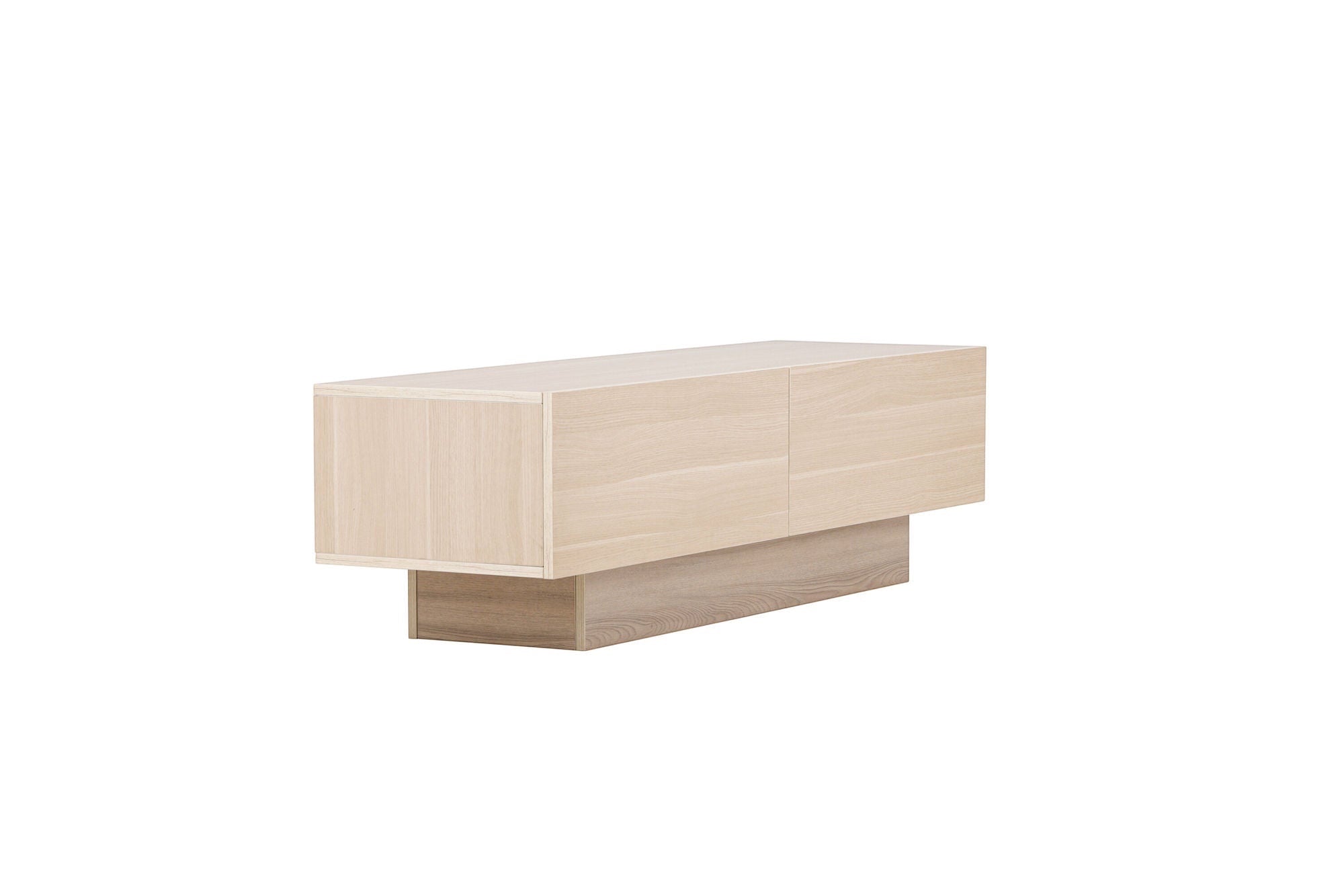 Venture Home Cuenca TV bænk - Whitewash / Clear glass Melamine/Glass