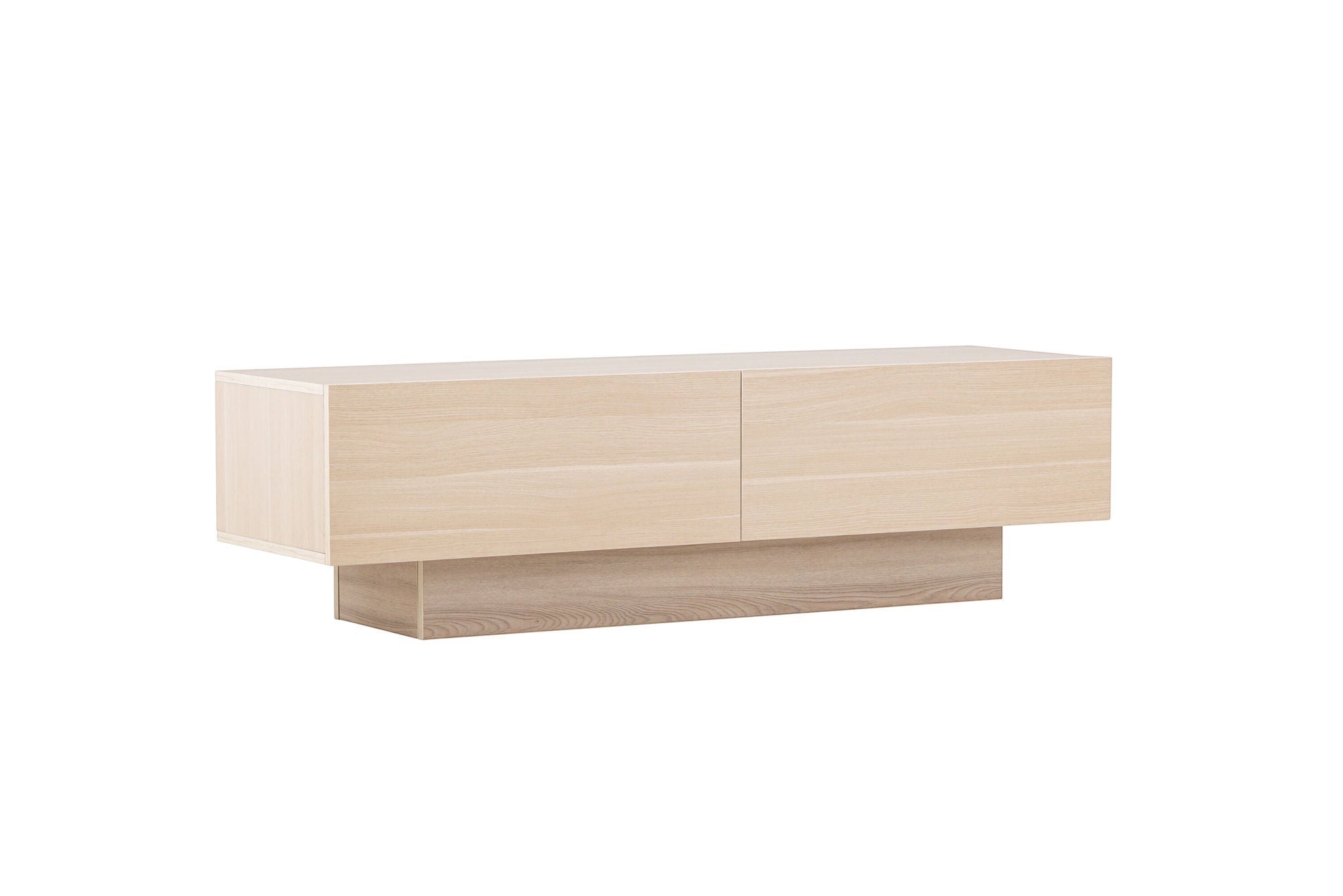 Venture Home Cuenca TV bænk - Whitewash / Clear glass Melamine/Glass