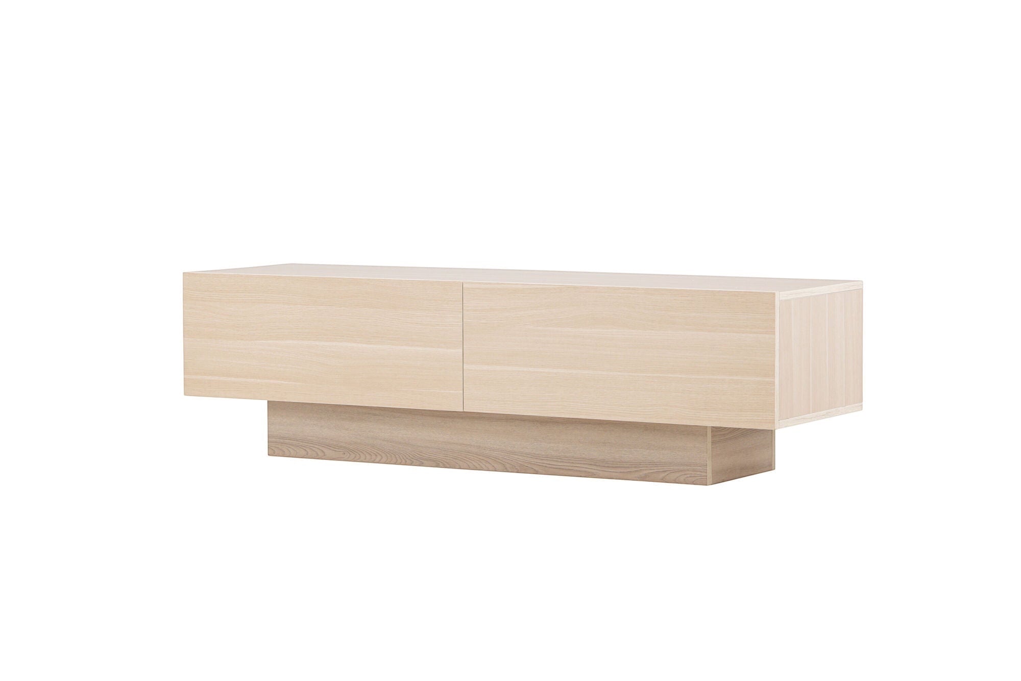 Venture Home Cuenca TV bænk - Whitewash / Clear glass Melamine/Glass