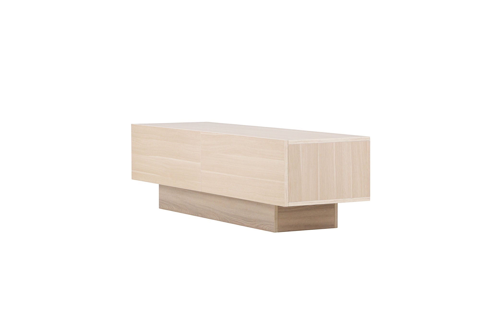 Venture Home Cuenca TV bænk - Whitewash / Clear glass Melamine/Glass