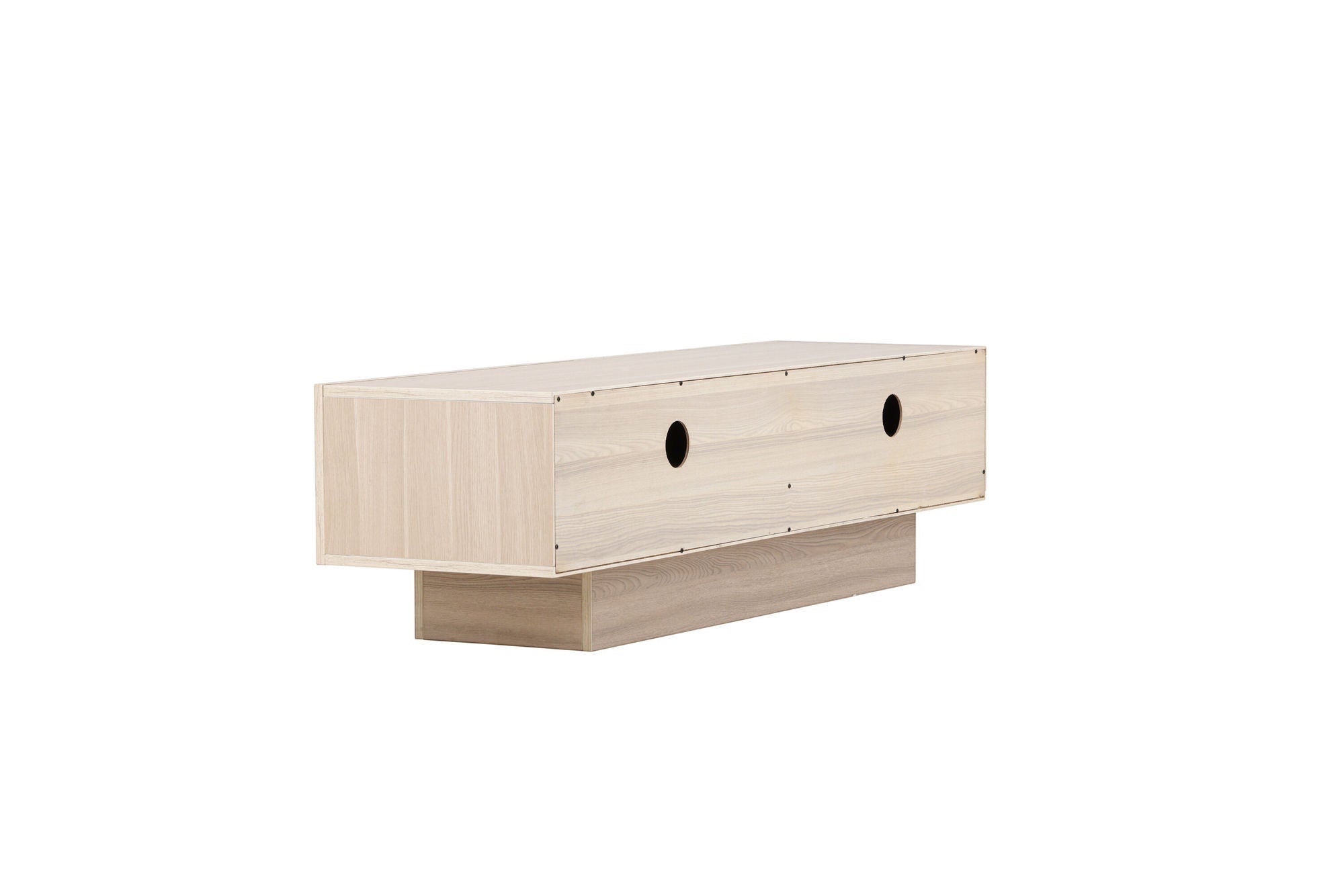 Venture Home Cuenca TV bænk - Whitewash / Clear glass Melamine/Glass