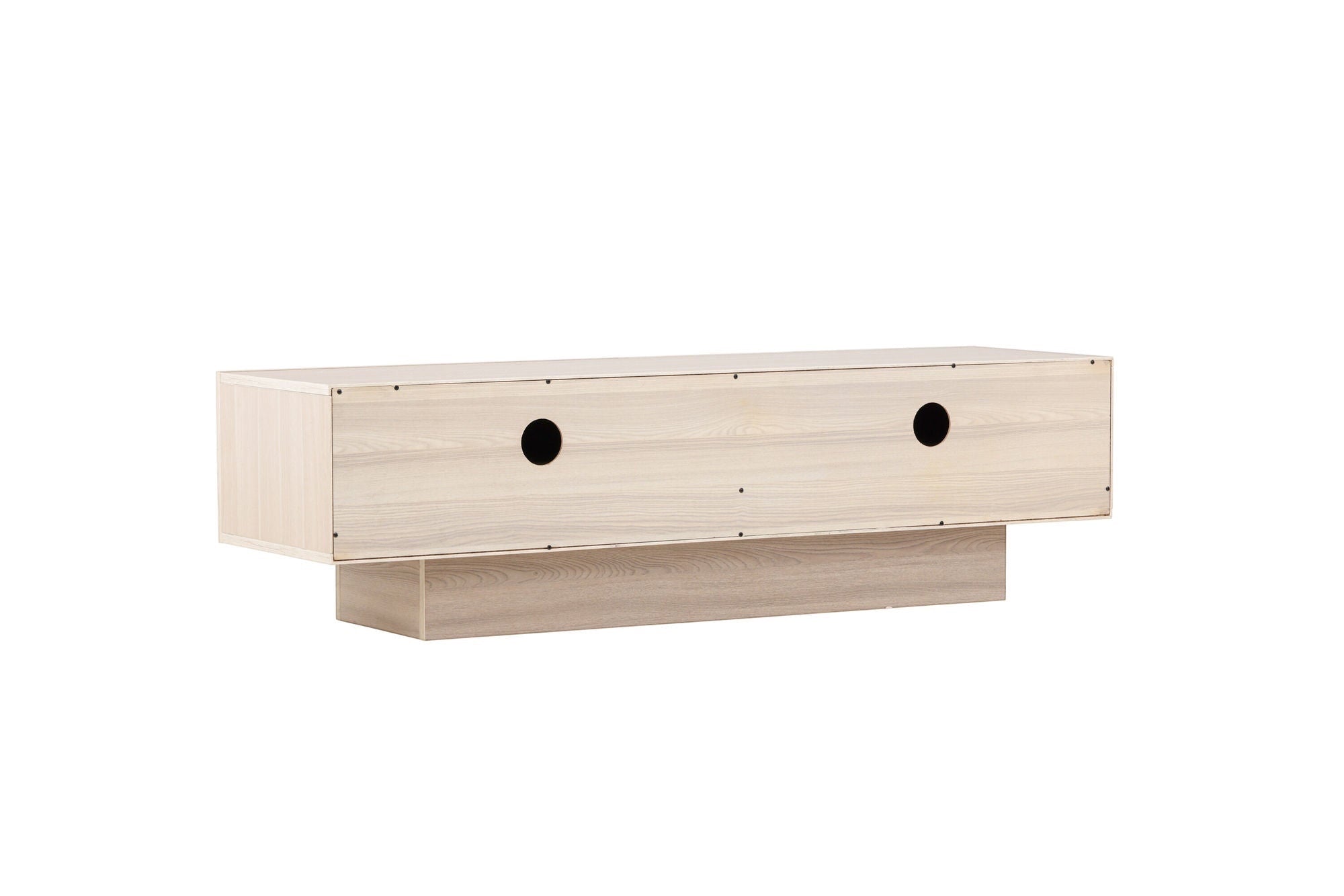 Venture Home Cuenca TV bænk - Whitewash / Clear glass Melamine/Glass