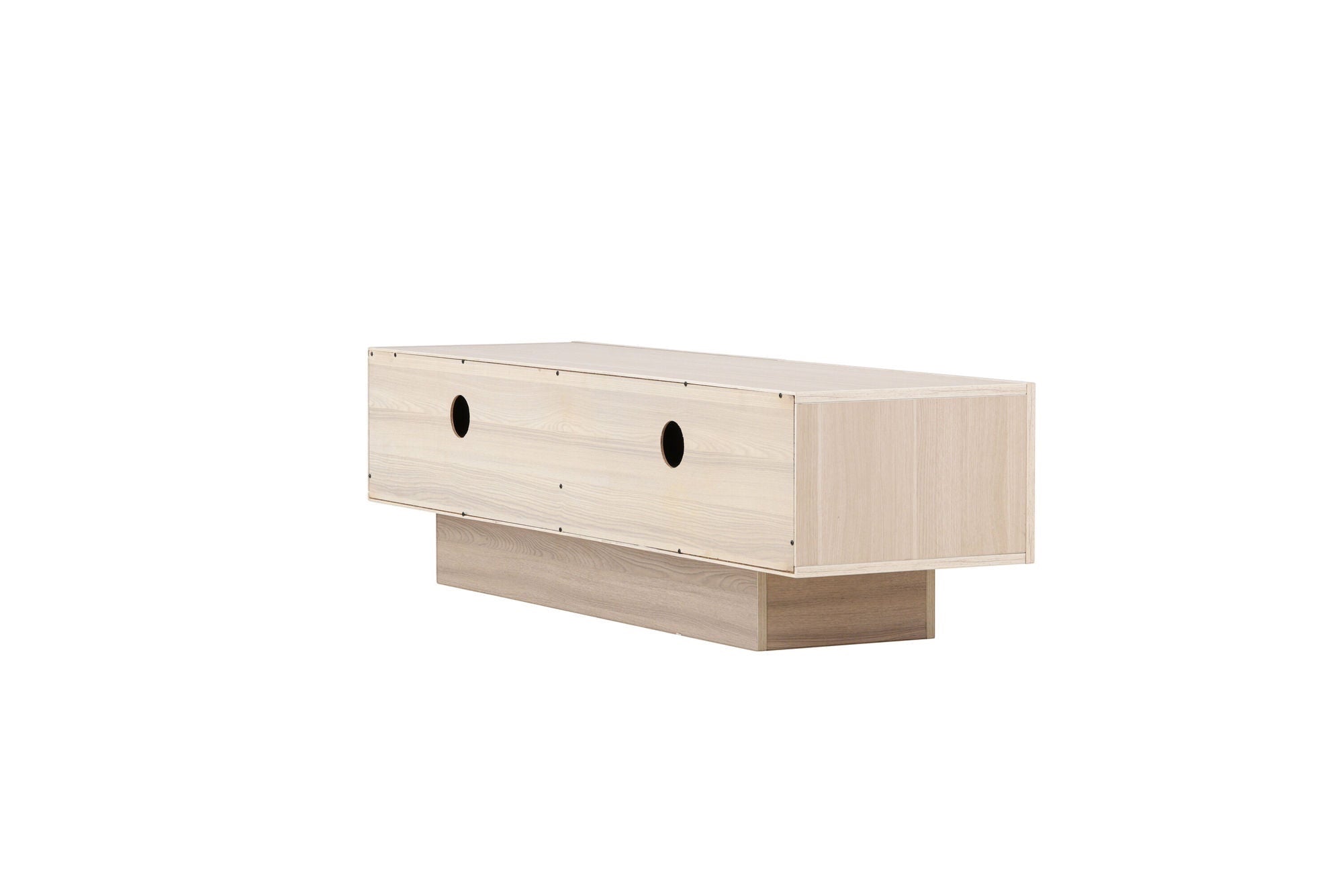 Venture Home Cuenca TV bænk - Whitewash / Clear glass Melamine/Glass