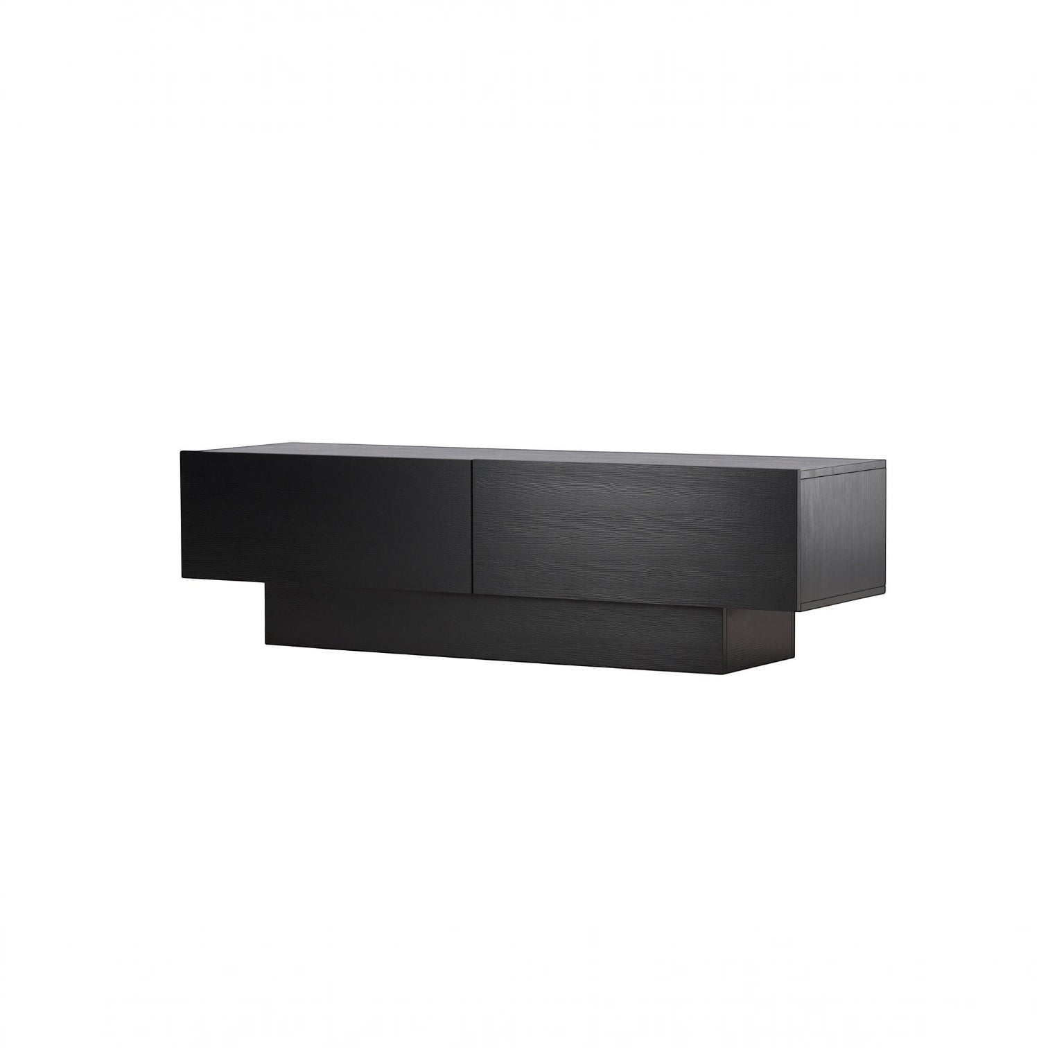 Venture Home Cuenca TV bænk - Black / Black glass Melamine/Glass