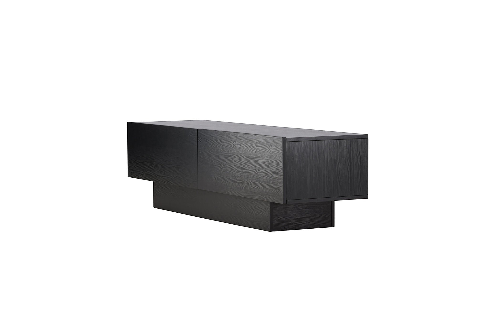 Venture Home Cuenca TV bænk - Black / Black glass Melamine/Glass