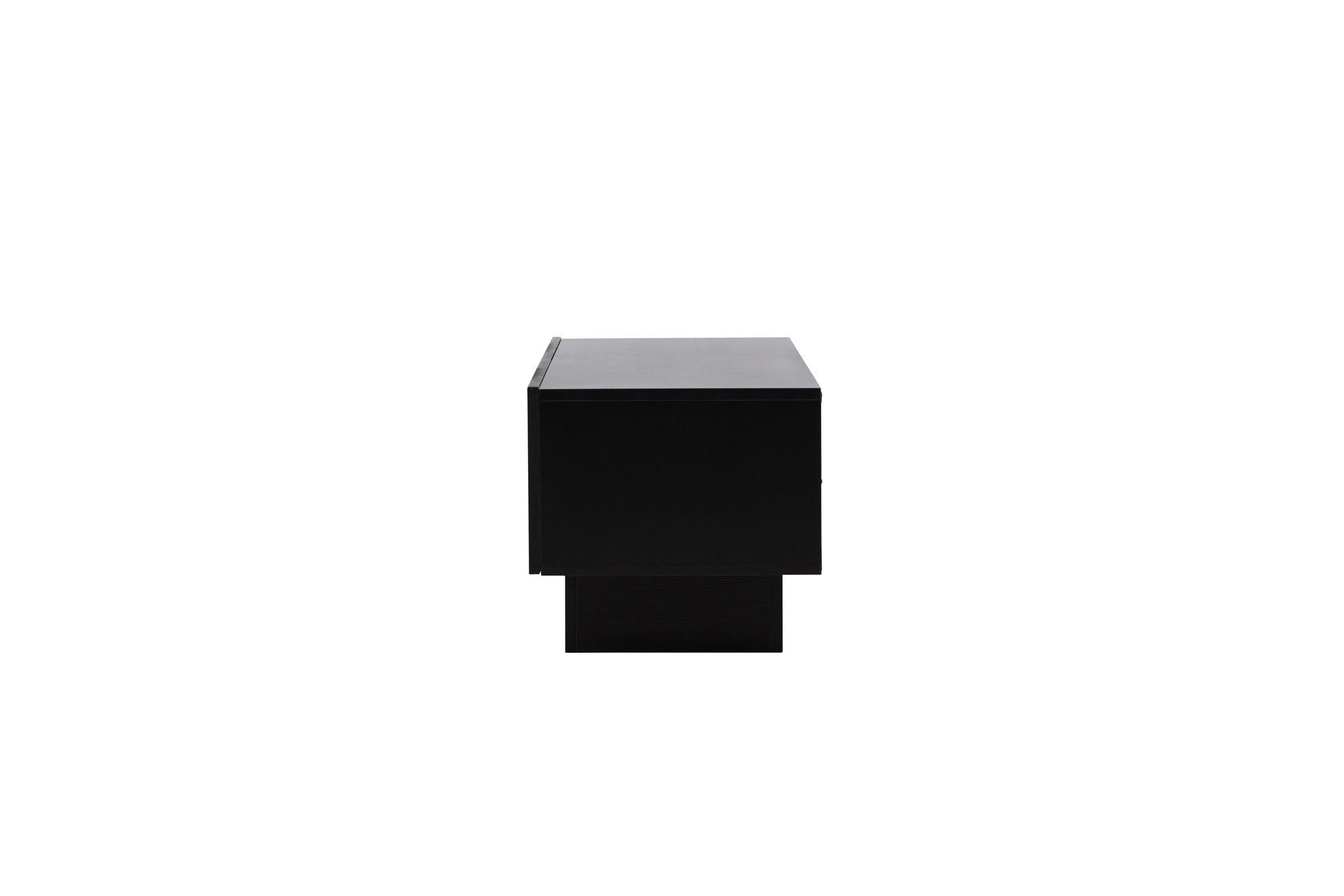 Venture Home Cuenca TV bænk - Black / Black glass Melamine/Glass
