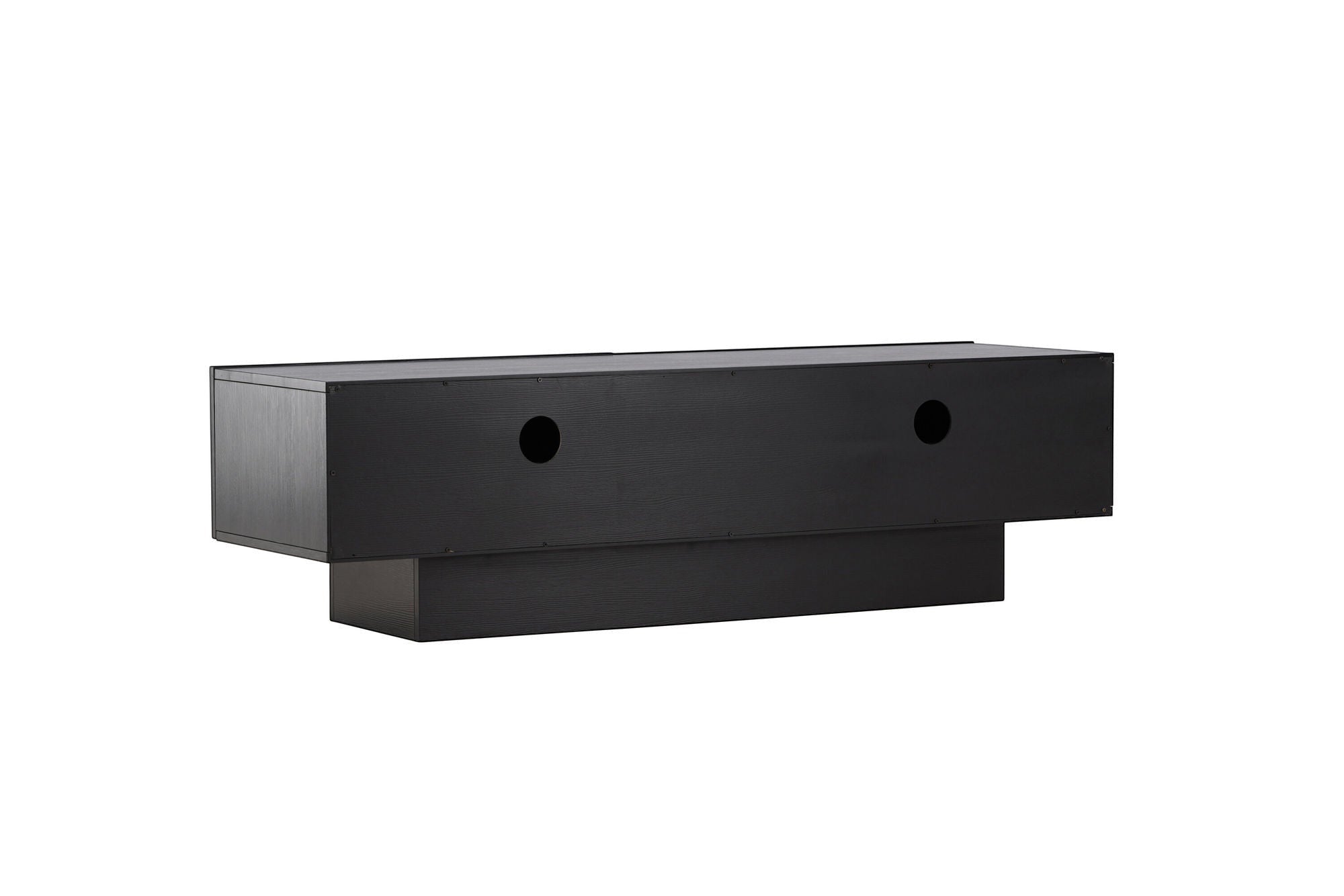 Venture Home Cuenca TV bænk - Black / Black glass Melamine/Glass