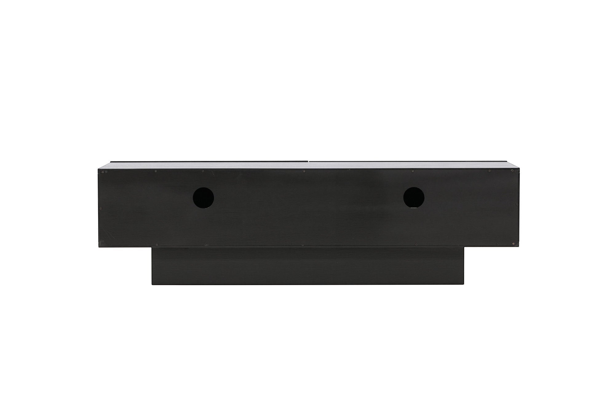 Venture Home Cuenca TV bænk - Black / Black glass Melamine/Glass