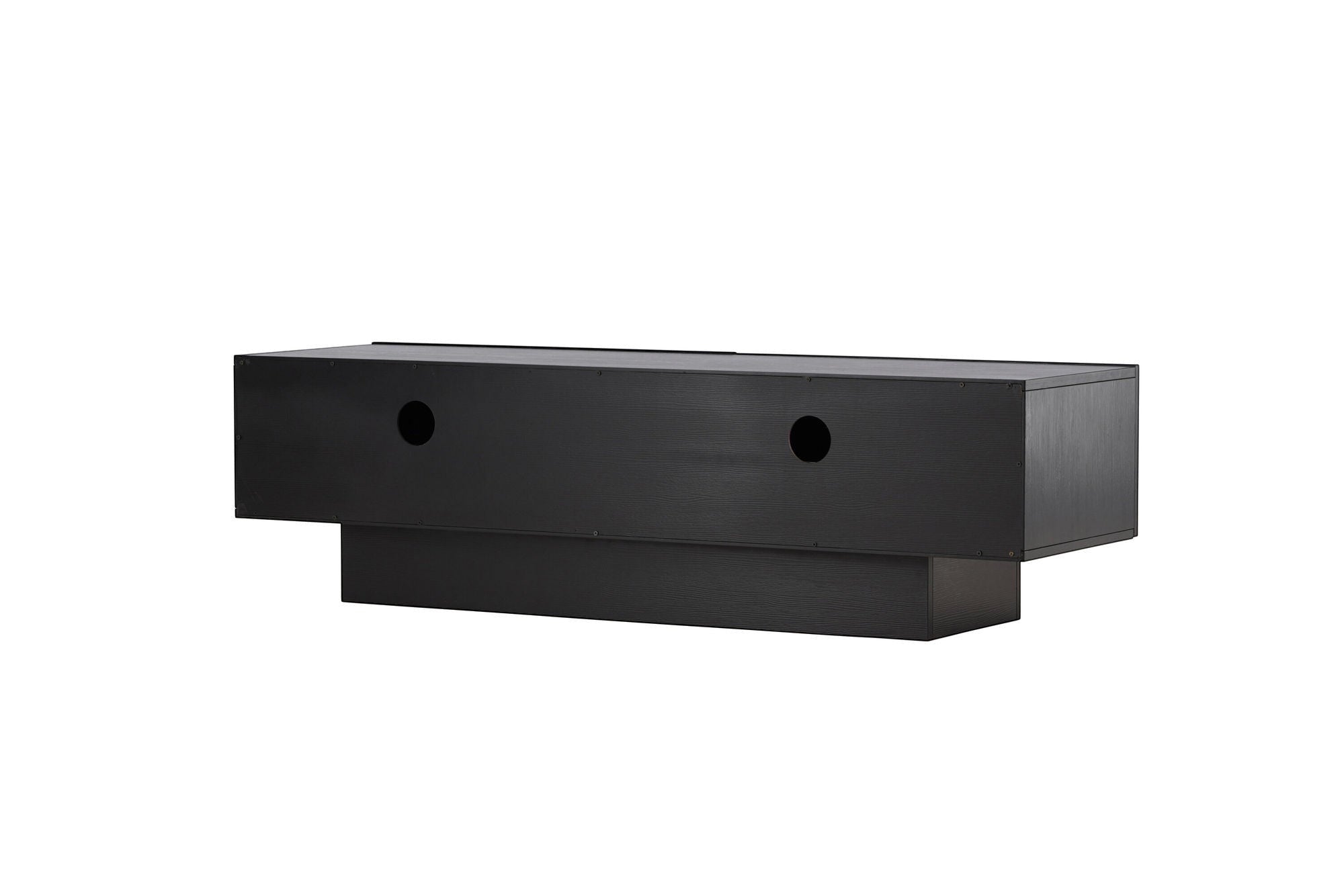 Venture Home Cuenca TV bænk - Black / Black glass Melamine/Glass