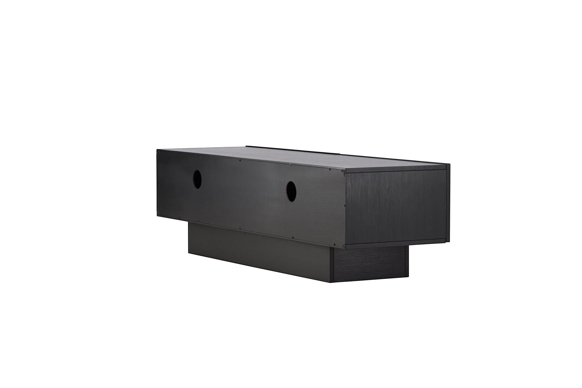 Venture Home Cuenca TV bænk - Black / Black glass Melamine/Glass