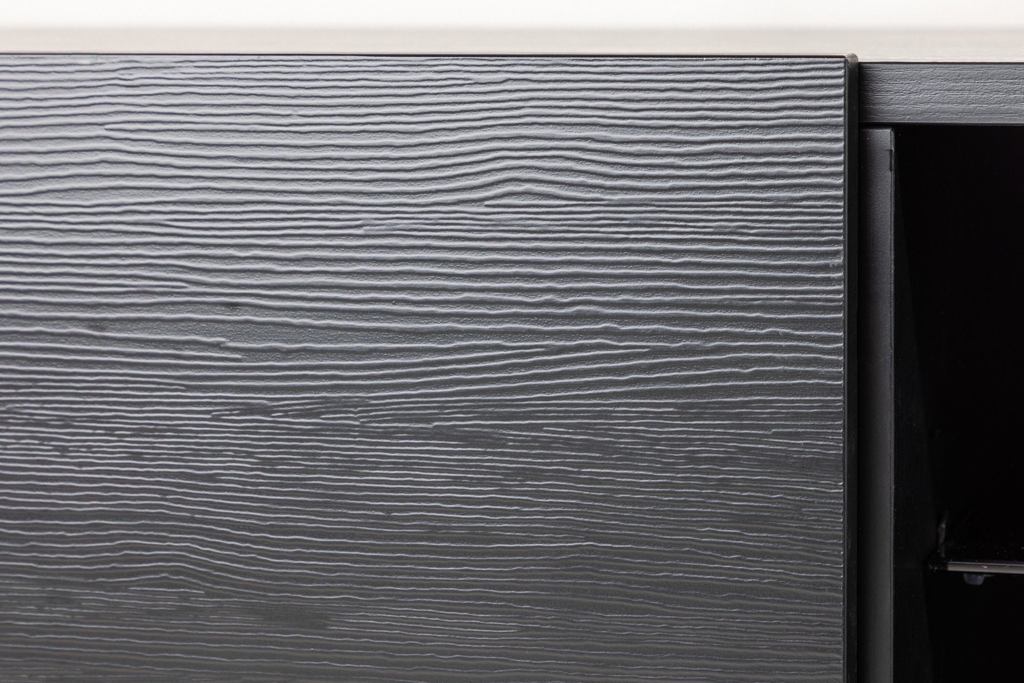 Venture Home Cuenca TV bænk - Black / Black glass Melamine/Glass