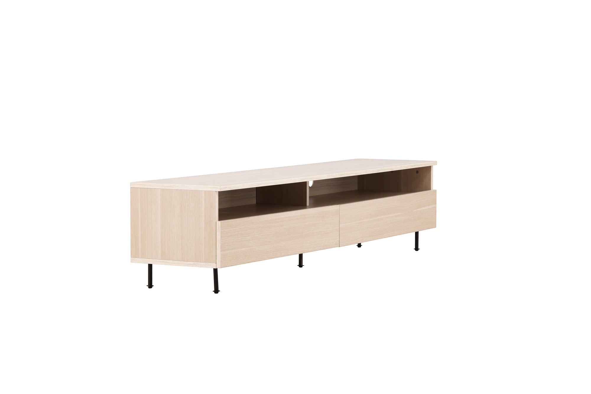 Venture Home Navarra TV bænk - Matte black / Whitewash