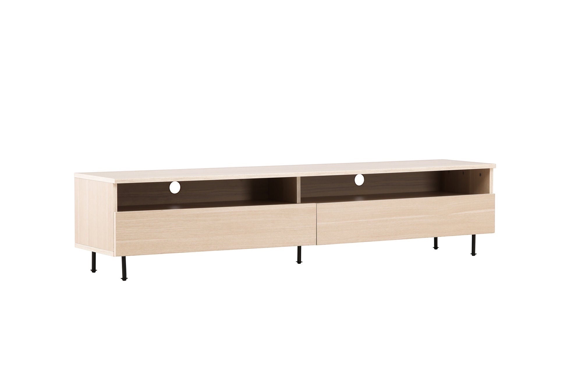 Venture Home Navarra TV bænk - Matte black / Whitewash