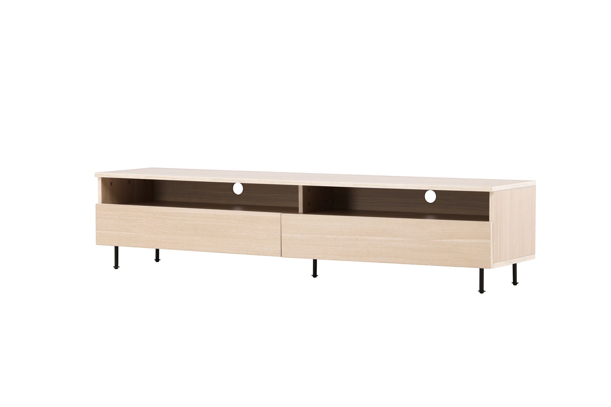 Venture Home Navarra TV bænk - Matte black / Whitewash