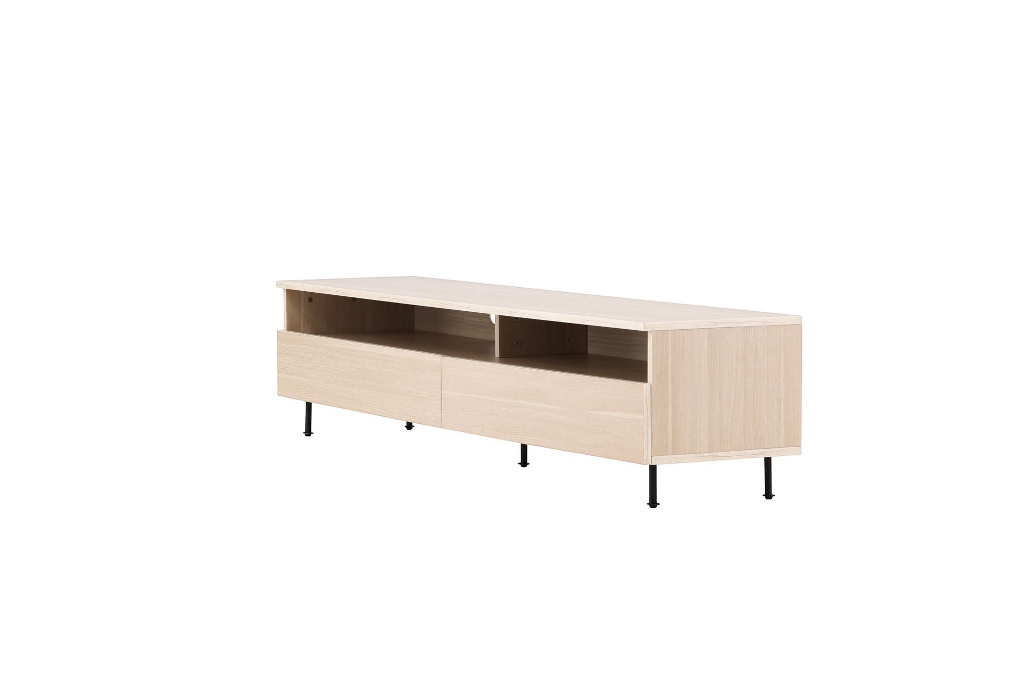 Venture Home Navarra TV bænk - Matte black / Whitewash