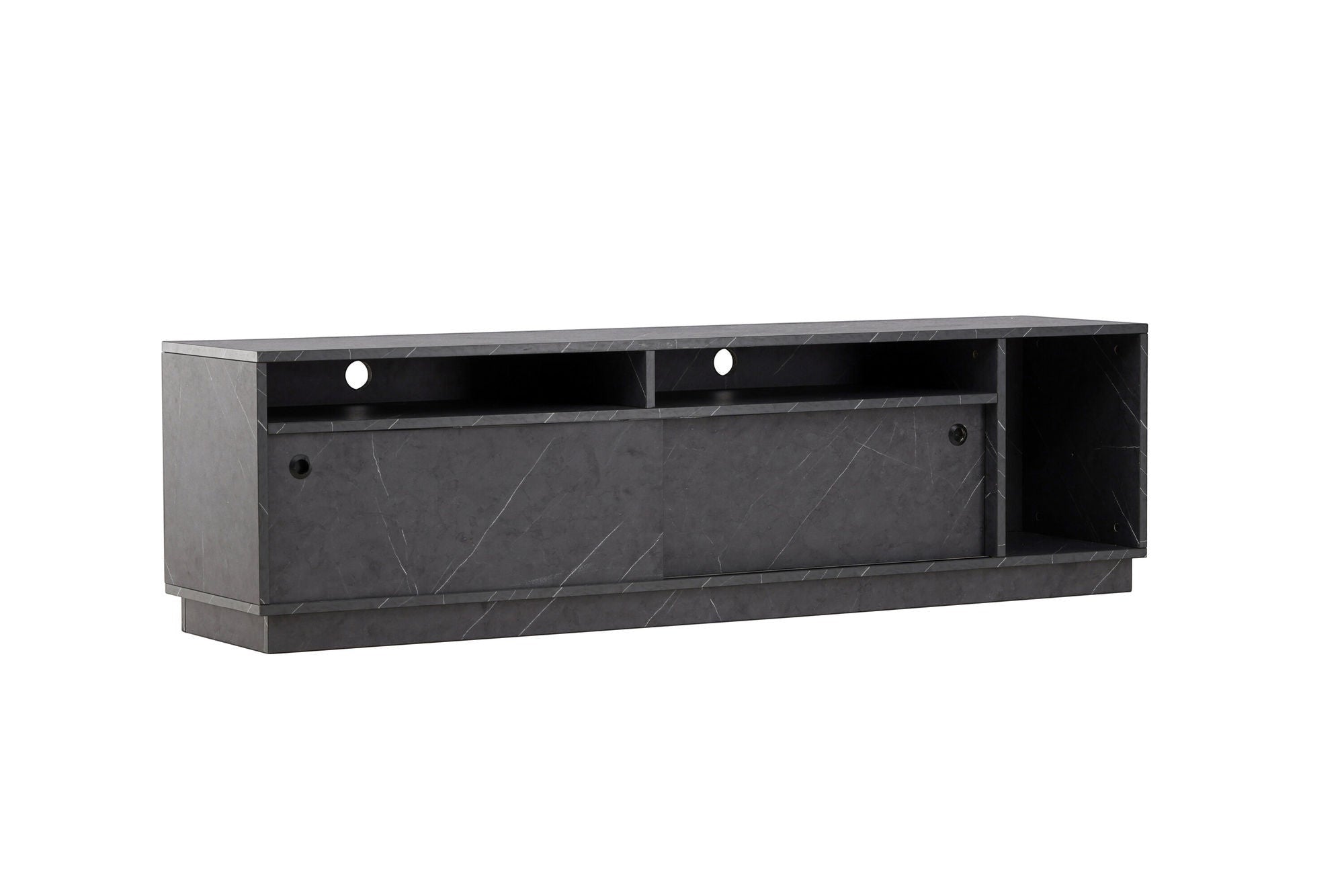 Venture Home Girona TV bænk - Black / Black Melamine