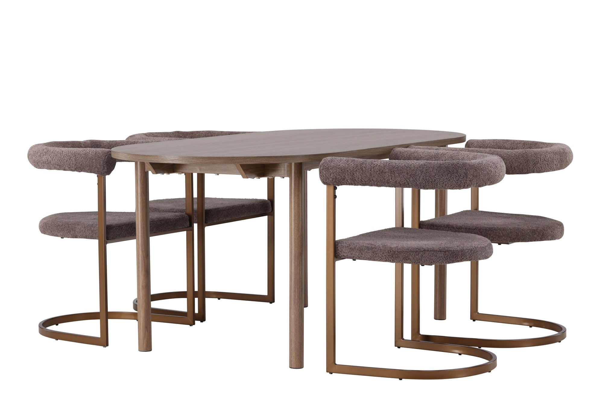 Venture Home Andy spisebord 180*75 - Natural / Natural MDF +Morning Spisebordsstol - Black / Black Boucle _4