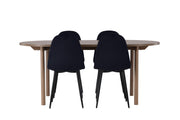 Venture Home Andy spisebord 180*75 - Natural / Natural MDF +Polar Spisebordsstol - Black legs / Black Velvet _4