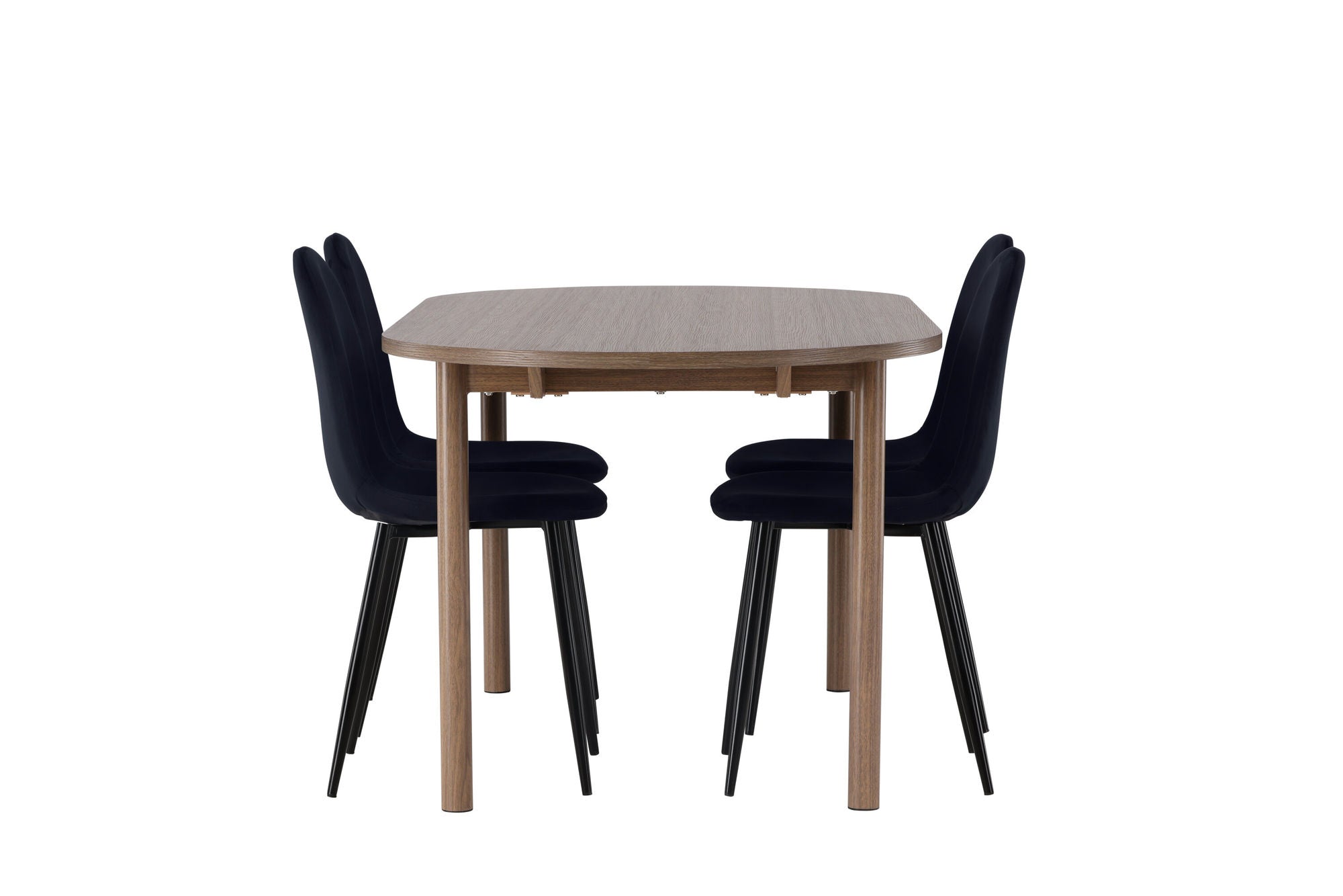 Venture Home Andy spisebord 180*75 - Natural / Natural MDF +Polar Spisebordsstol - Black legs / Black Velvet _4
