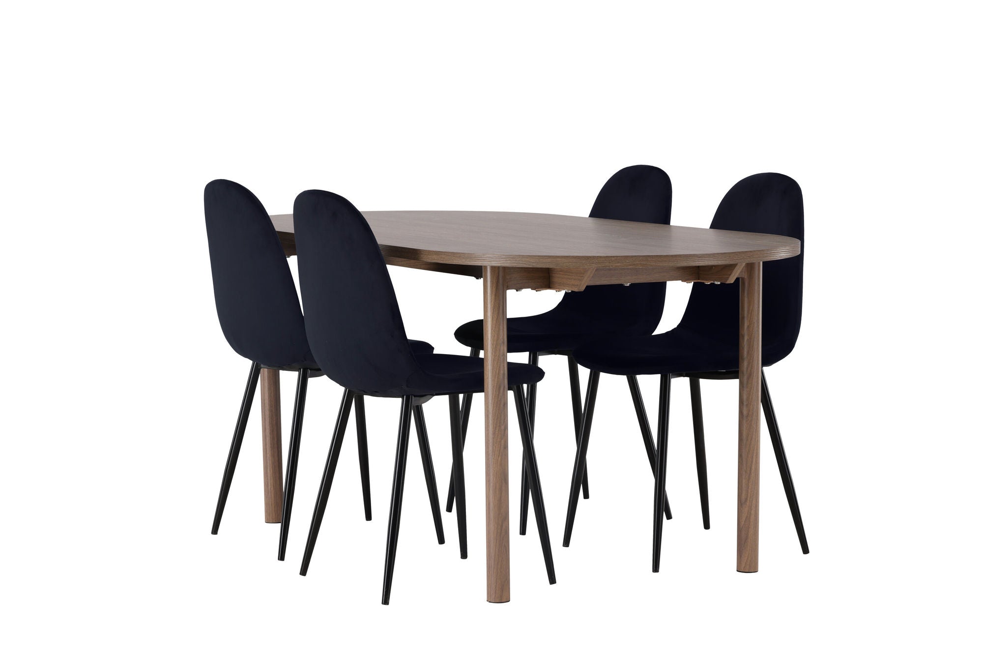 Venture Home Andy spisebord 180*75 - Natural / Natural MDF +Polar Spisebordsstol - Black legs / Black Velvet _4
