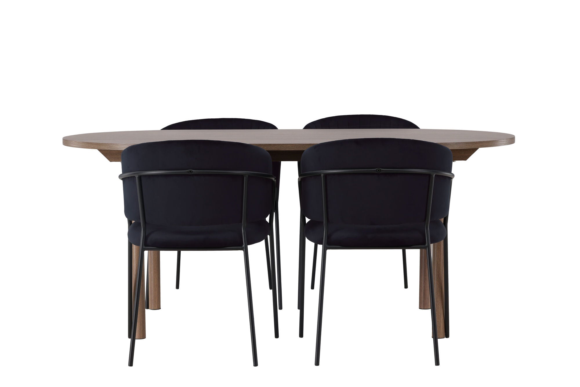 Venture Home Andy spisebord 180*75 - Natural / Natural MDF +Selma Spisebordsstol - Black / Black Velvet _4