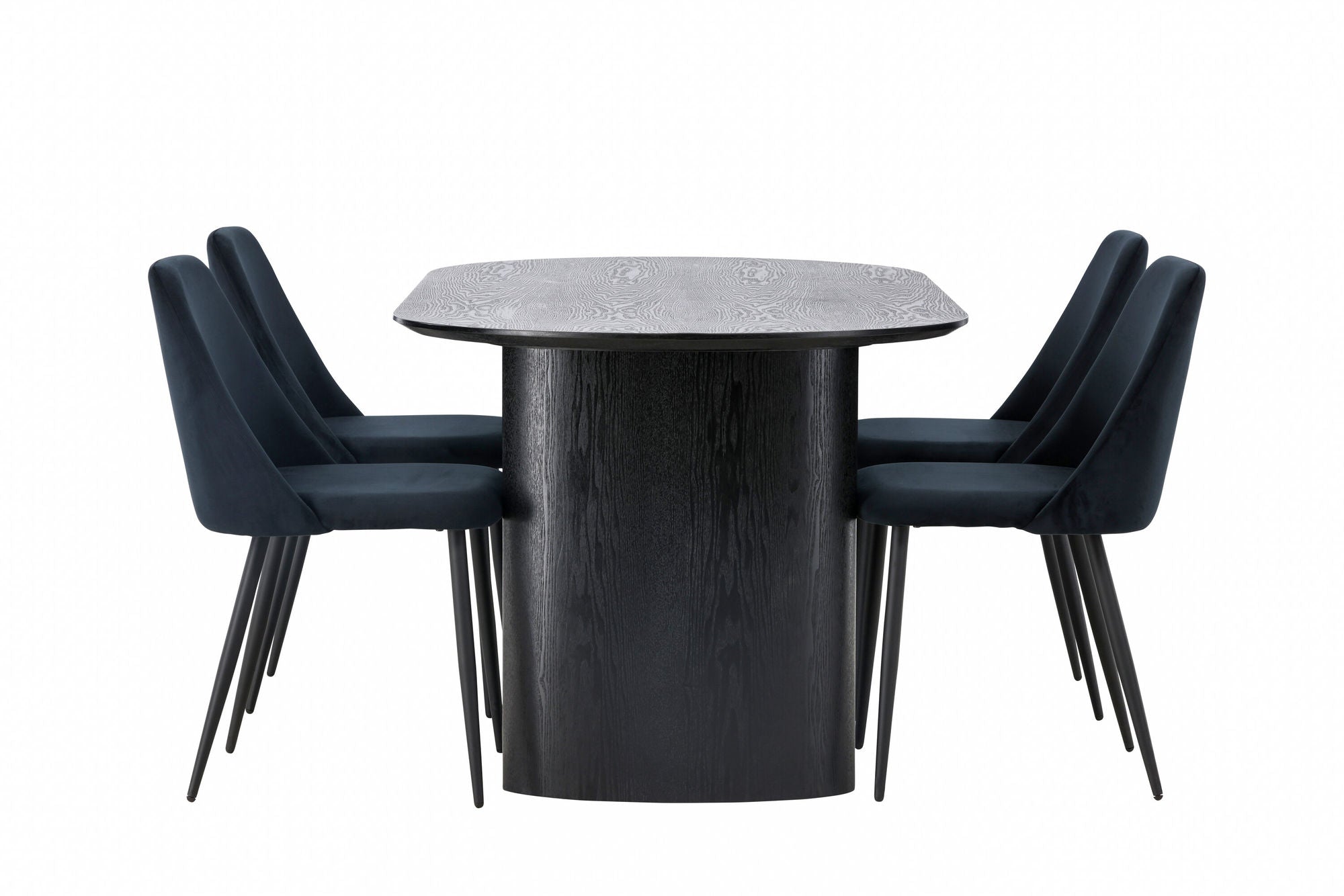 Venture Home Isolde spisebord 180*75 - Black / Black MDF +Night Spisebordsstol - Black / Black Velvet _4