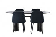 Venture Home Isolde spisebord 180*75 - Black / Black MDF +Night Spisebordsstol - Black / Black Velvet _4