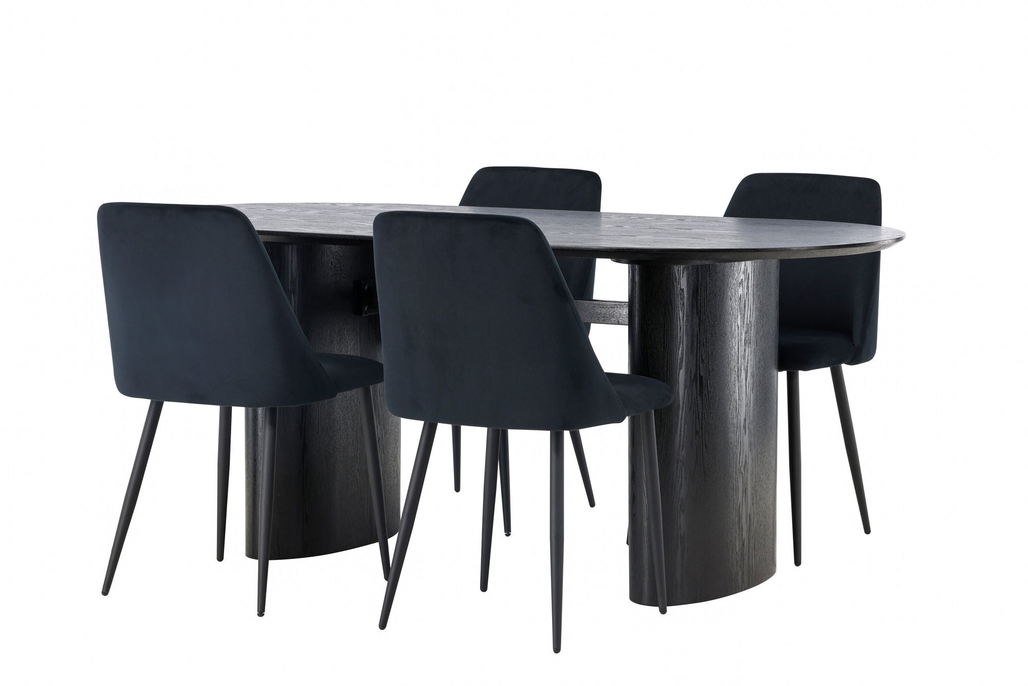 Venture Home Isolde spisebord 180*75 - Black / Black MDF +Night Spisebordsstol - Black / Black Velvet _4