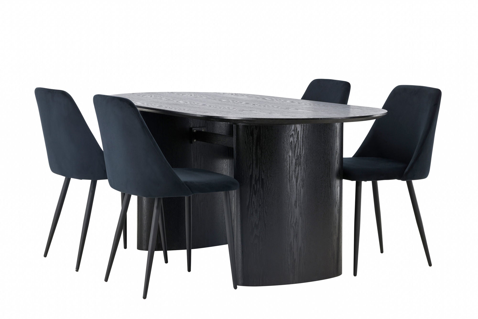 Venture Home Isolde spisebord 180*75 - Black / Black MDF +Night Spisebordsstol - Black / Black Velvet _4