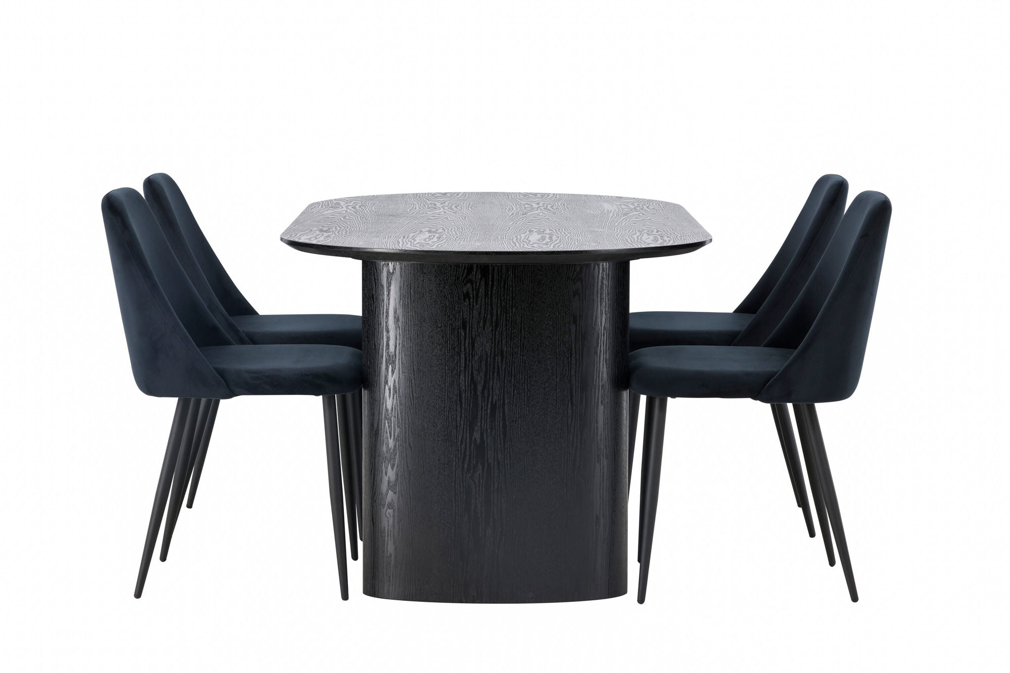 Venture Home Isolde spisebord 180*75 - Black / Black MDF +Night Spisebordsstol - Black / Black Velvet _4
