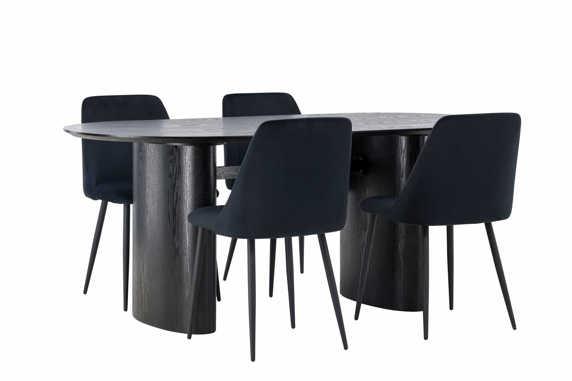 Venture Home Isolde spisebord 180*75 - Black / Black MDF +Night Spisebordsstol - Black / Black Velvet _4