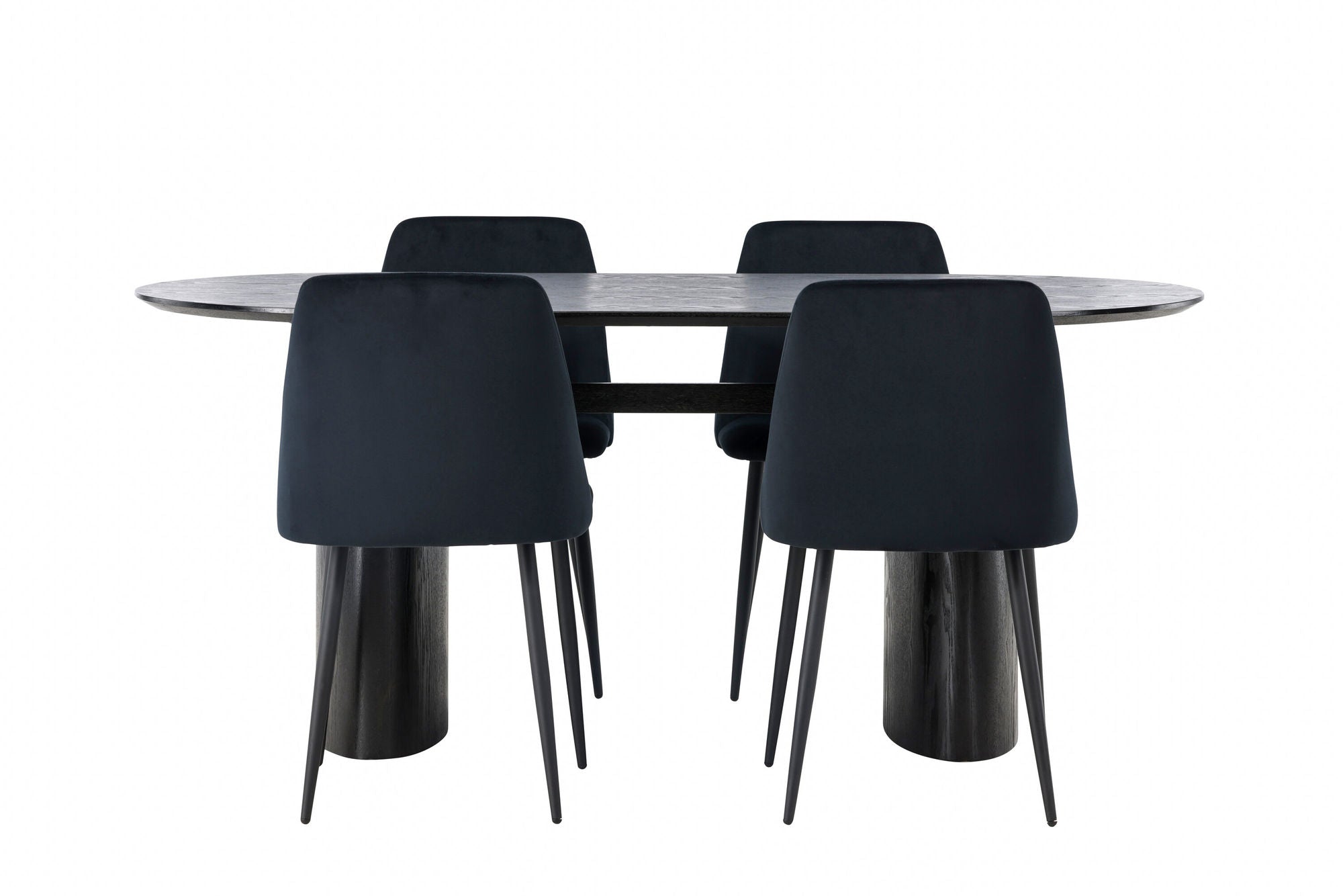 Venture Home Isolde spisebord 180*75 - Black / Black MDF +Night Spisebordsstol - Black / Black Velvet _4