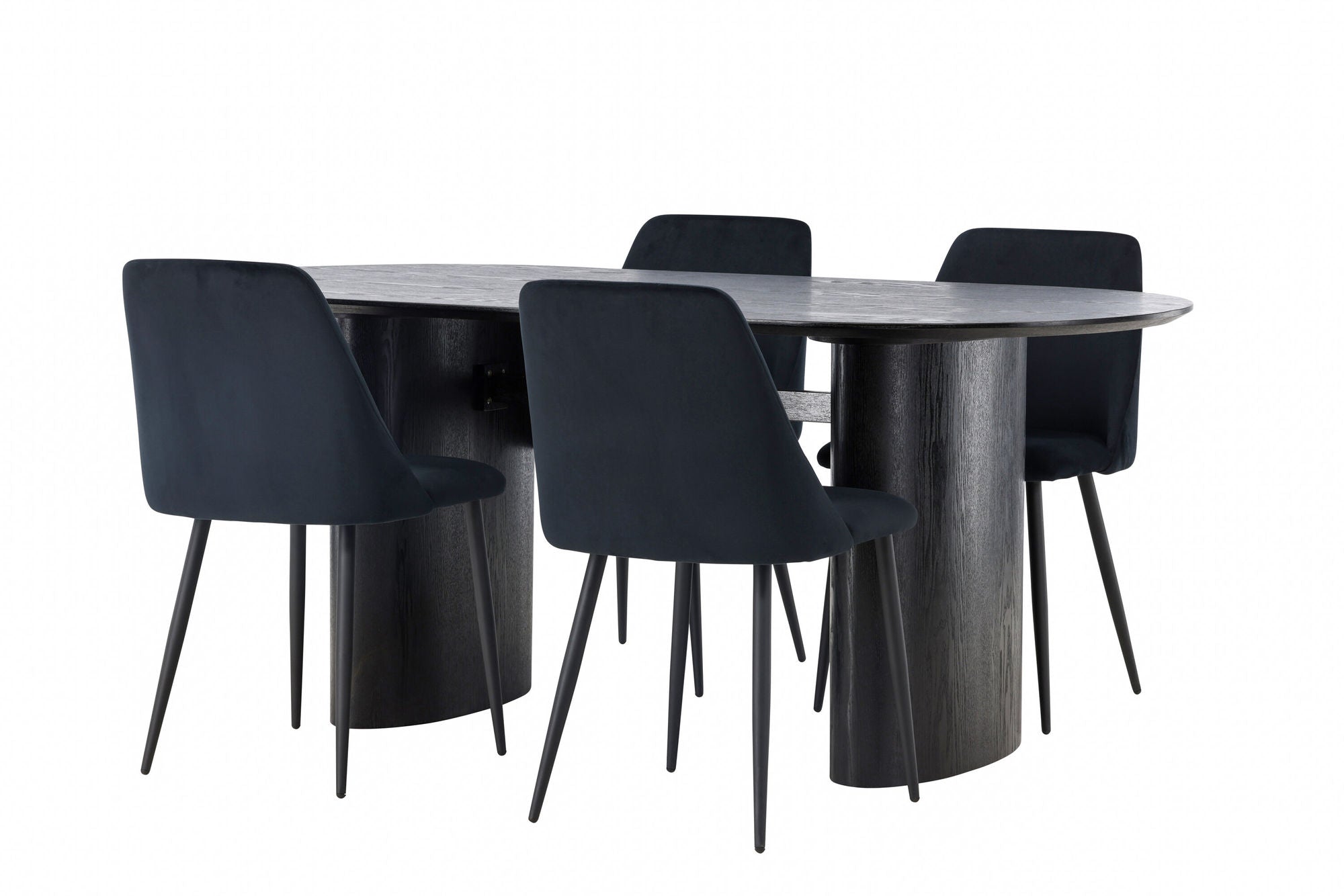 Venture Home Isolde spisebord 180*75 - Black / Black MDF +Night Spisebordsstol - Black / Black Velvet _4