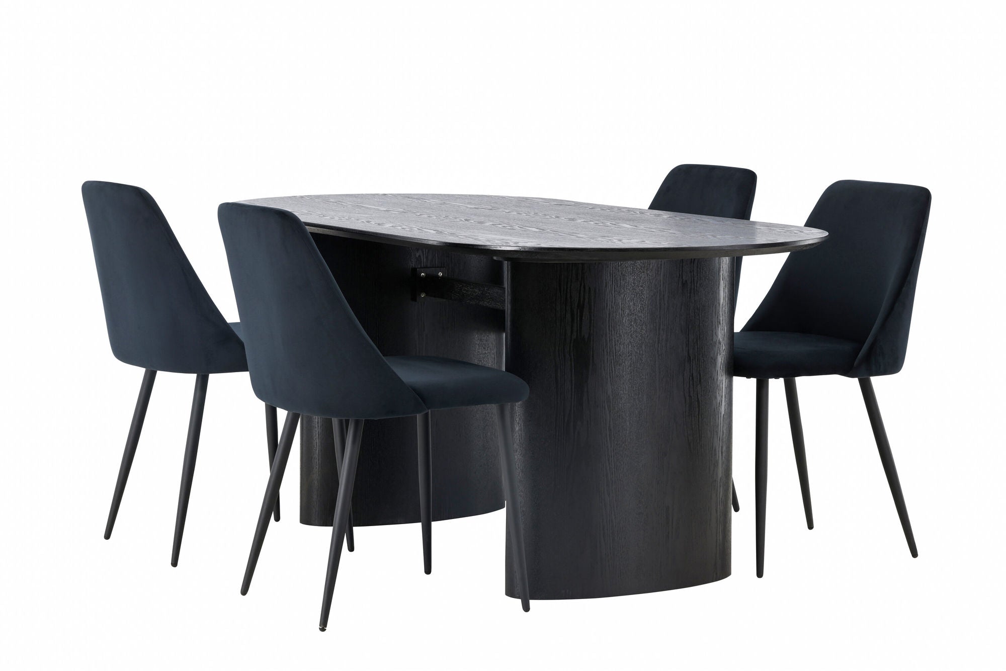 Venture Home Isolde spisebord 180*75 - Black / Black MDF +Night Spisebordsstol - Black / Black Velvet _4