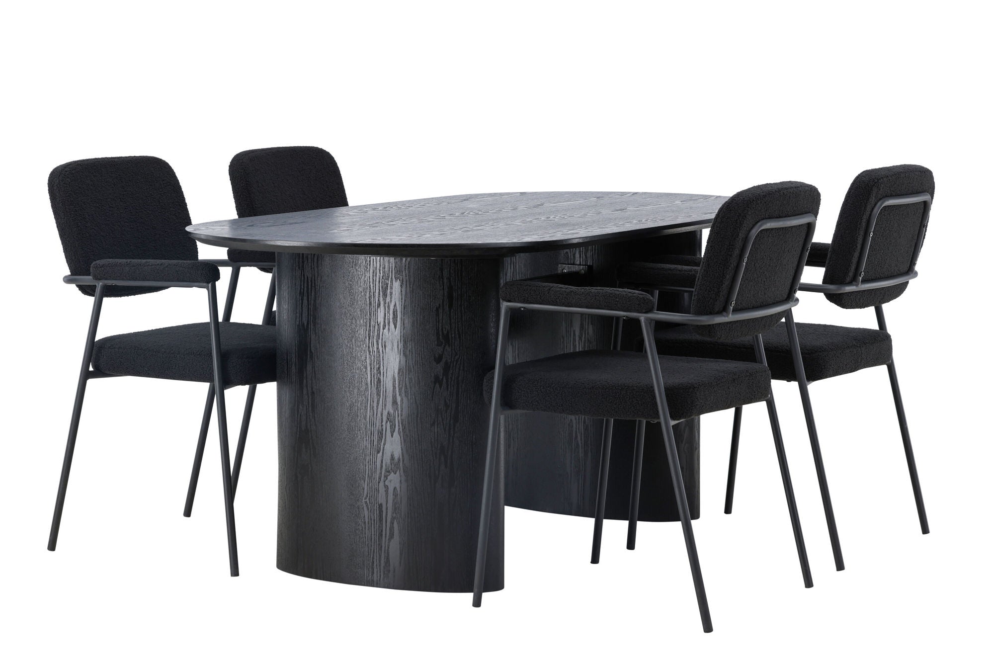 Venture Home Isolde spisebord 180*75 - Black / Black MDF +Yesterday Spisebordsstol - Black / Black Boucle _4