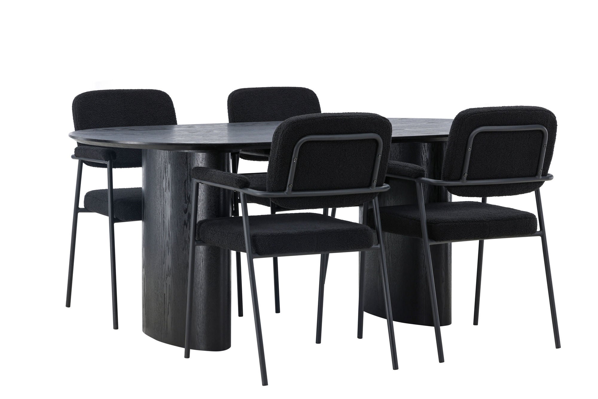 Venture Home Isolde spisebord 180*75 - Black / Black MDF +Yesterday Spisebordsstol - Black / Black Boucle _4