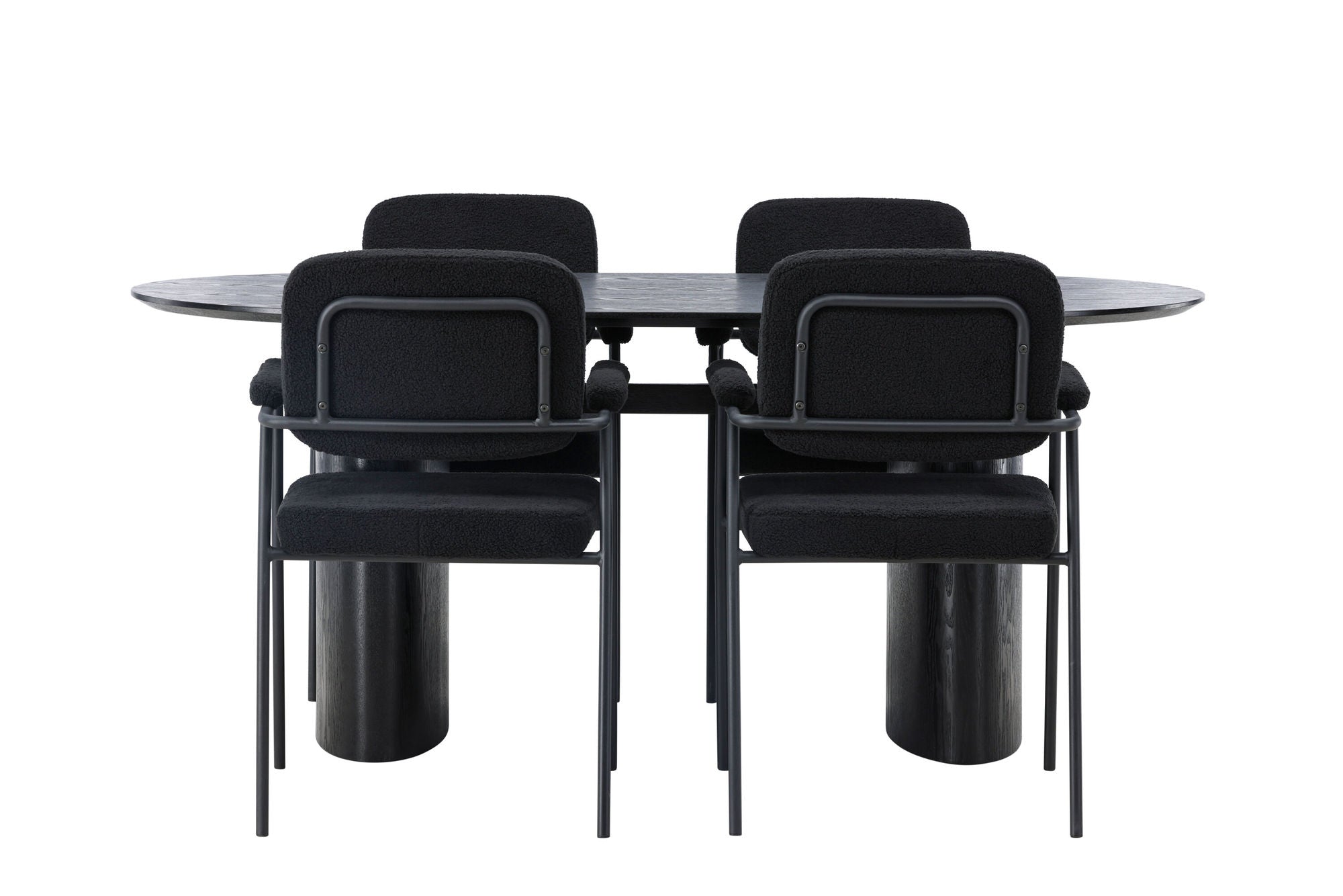 Venture Home Isolde spisebord 180*75 - Black / Black MDF +Yesterday Spisebordsstol - Black / Black Boucle _4