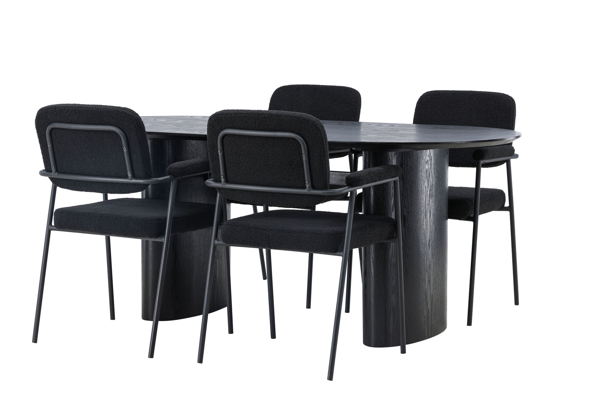 Venture Home Isolde spisebord 180*75 - Black / Black MDF +Yesterday Spisebordsstol - Black / Black Boucle _4