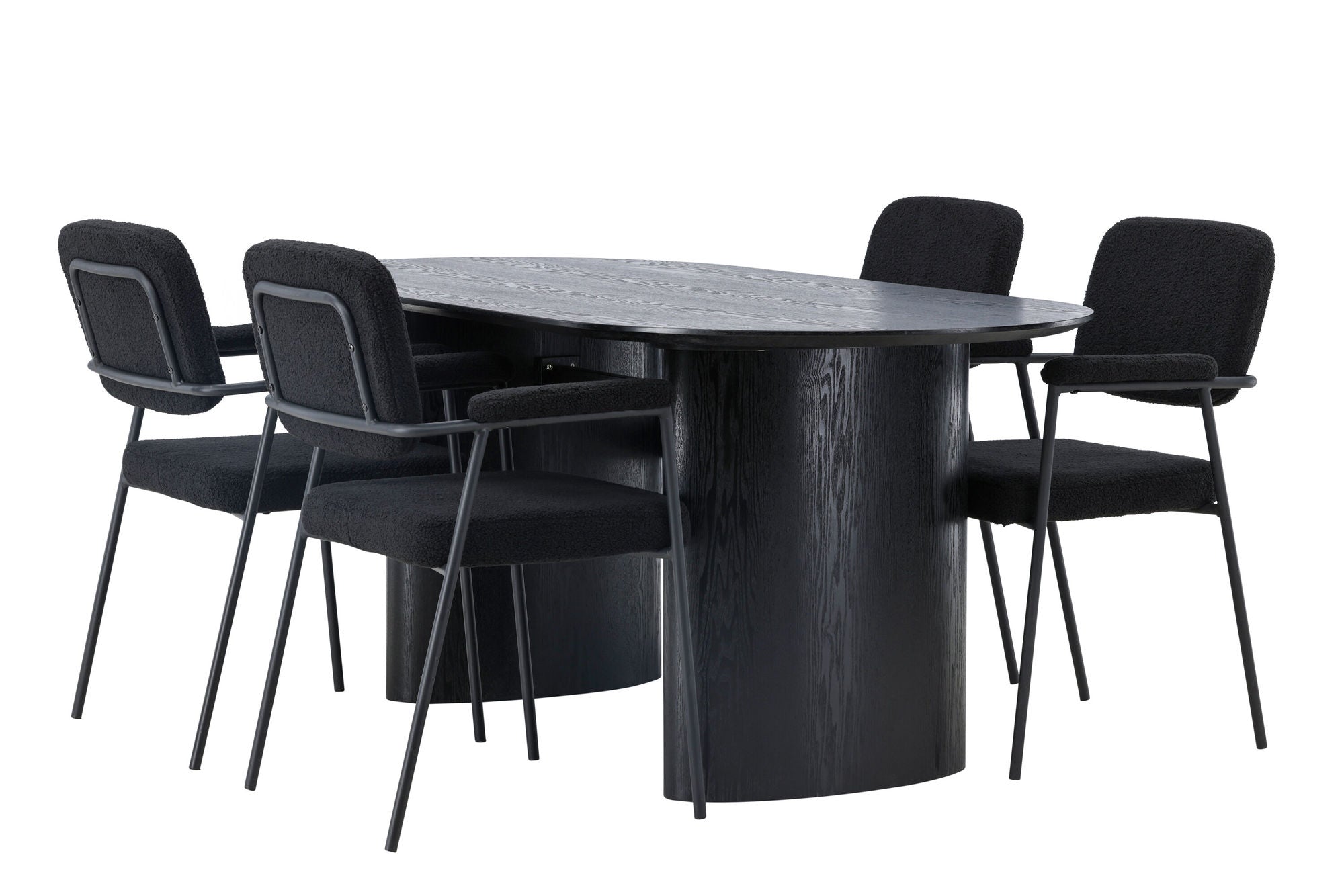 Venture Home Isolde spisebord 180*75 - Black / Black MDF +Yesterday Spisebordsstol - Black / Black Boucle _4