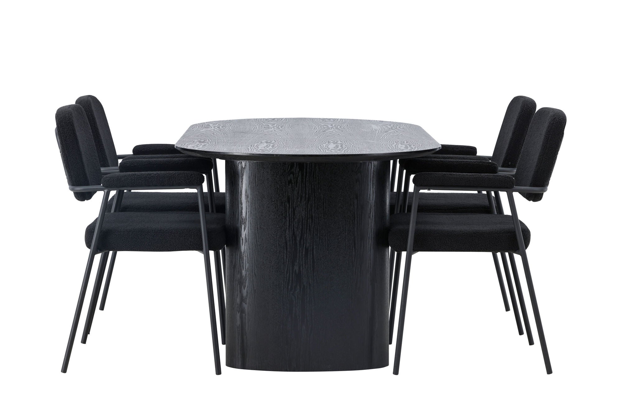 Venture Home Isolde spisebord 180*75 - Black / Black MDF +Yesterday Spisebordsstol - Black / Black Boucle _4