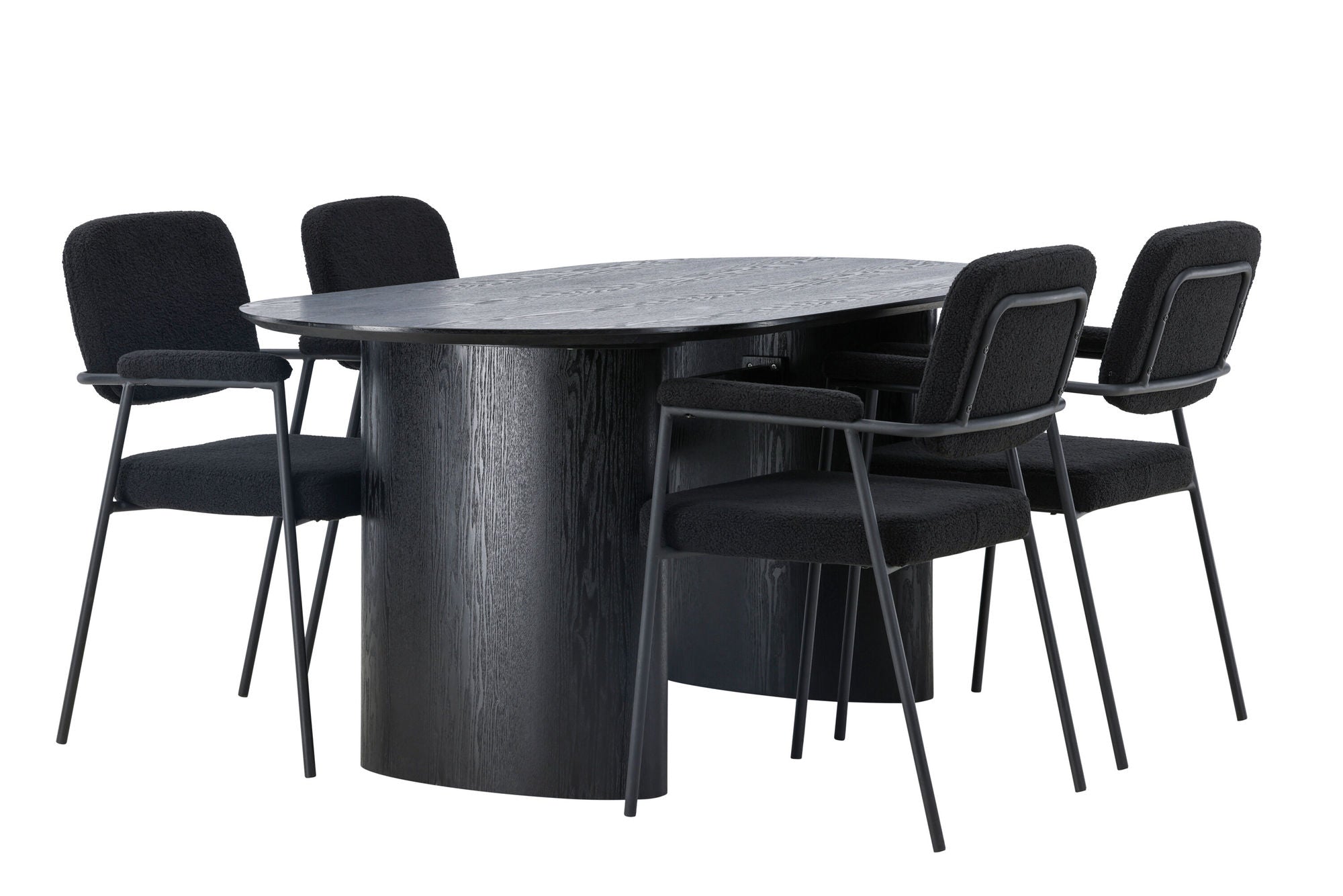 Venture Home Isolde spisebord 180*75 - Black / Black MDF +Yesterday Spisebordsstol - Black / Black Boucle _4