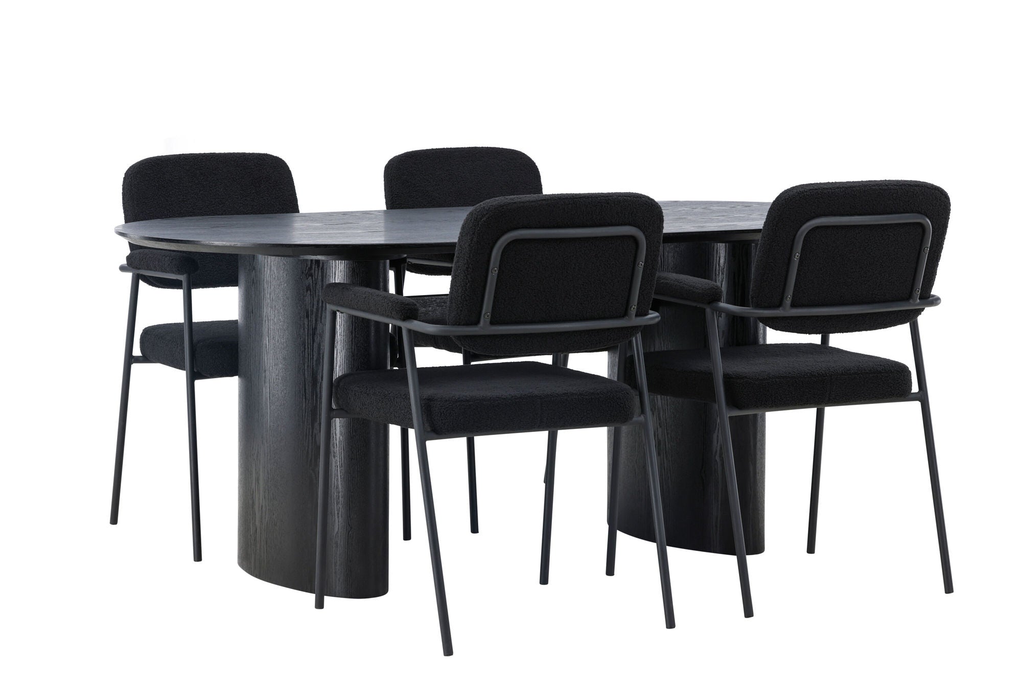 Venture Home Isolde spisebord 180*75 - Black / Black MDF +Yesterday Spisebordsstol - Black / Black Boucle _4