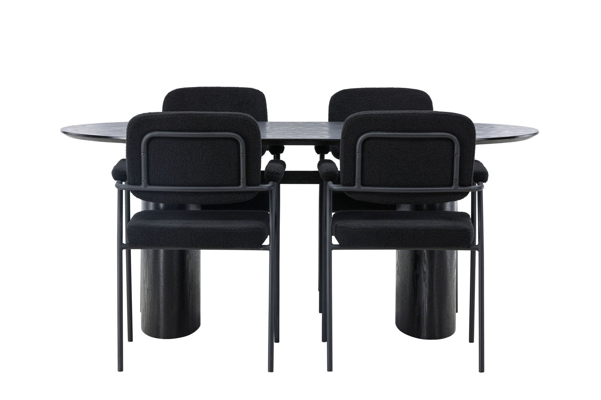 Venture Home Isolde spisebord 180*75 - Black / Black MDF +Yesterday Spisebordsstol - Black / Black Boucle _4