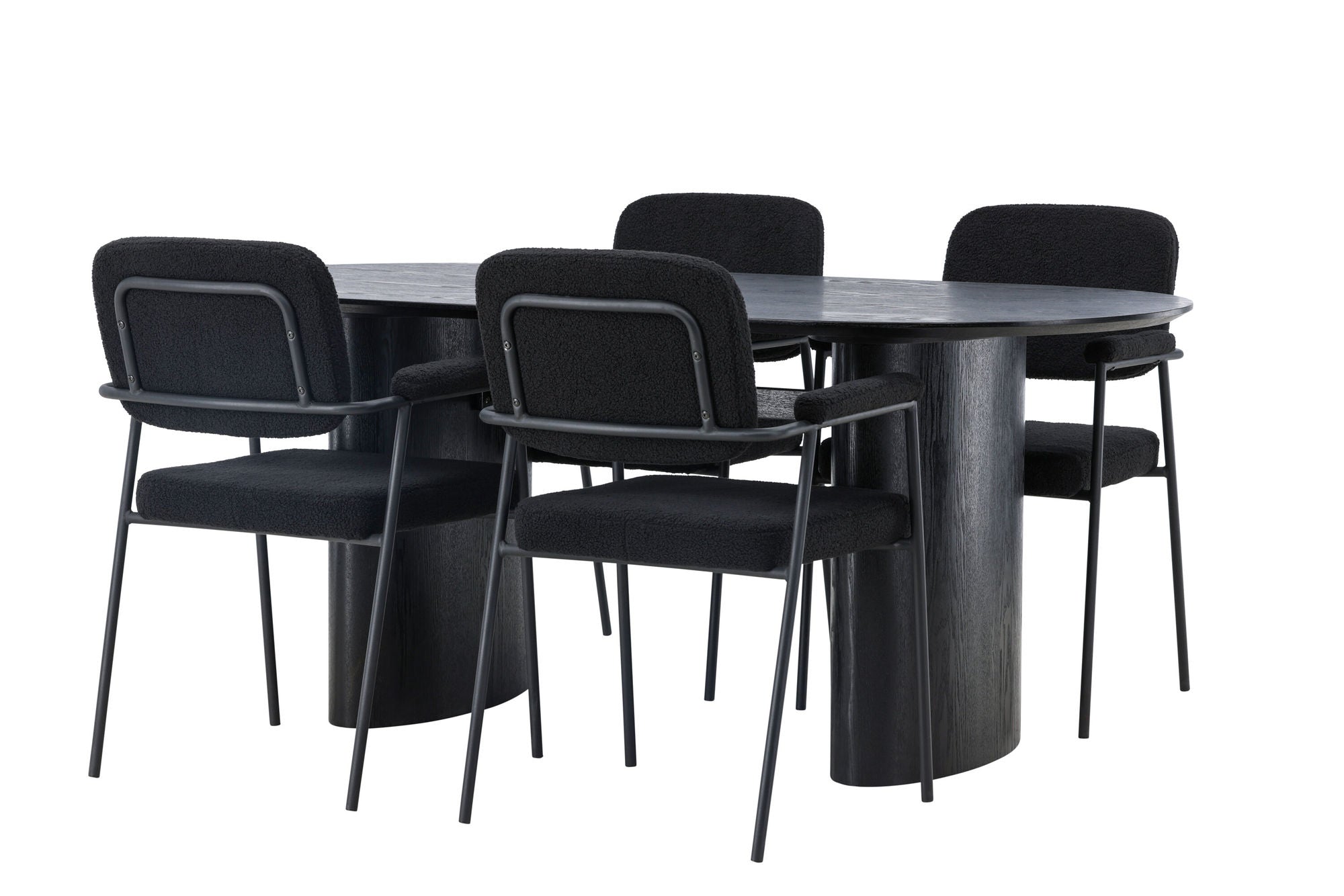 Venture Home Isolde spisebord 180*75 - Black / Black MDF +Yesterday Spisebordsstol - Black / Black Boucle _4