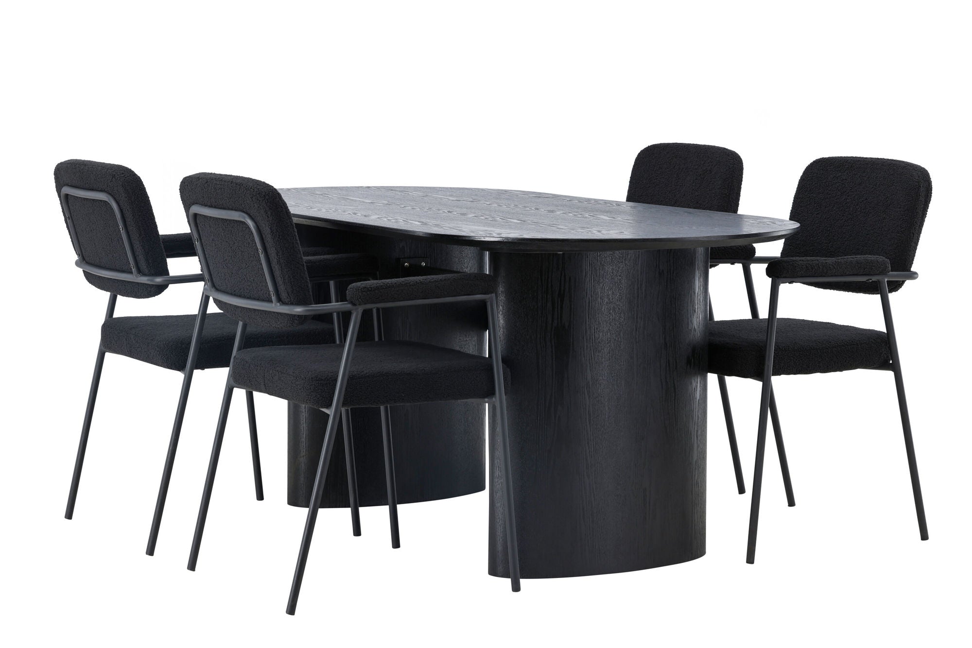 Venture Home Isolde spisebord 180*75 - Black / Black MDF +Yesterday Spisebordsstol - Black / Black Boucle _4