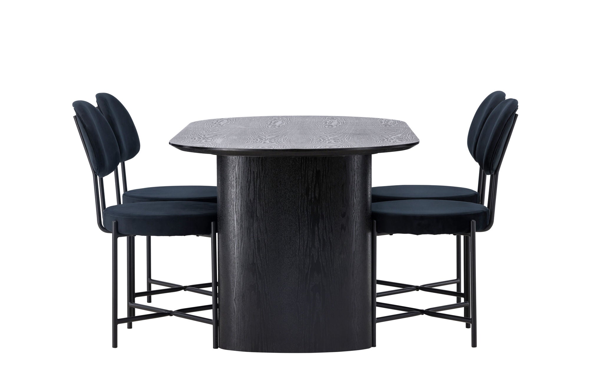 Venture Home Isolde spisebord 180*75 - Black / Black MDF +Stella Spisebordsstol - Black / Black Velvet _4