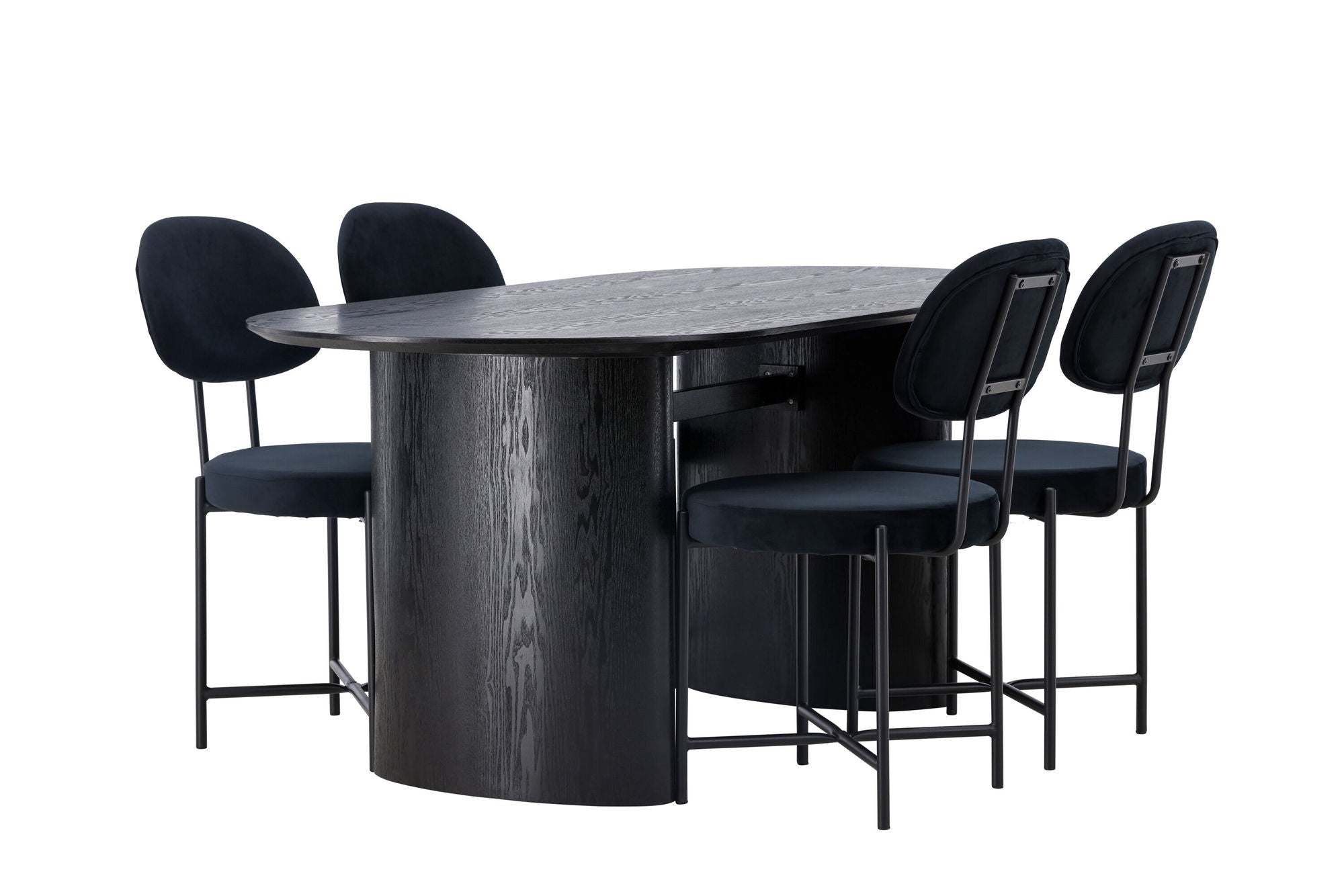 Venture Home Isolde spisebord 180*75 - Black / Black MDF +Stella Spisebordsstol - Black / Black Velvet _4